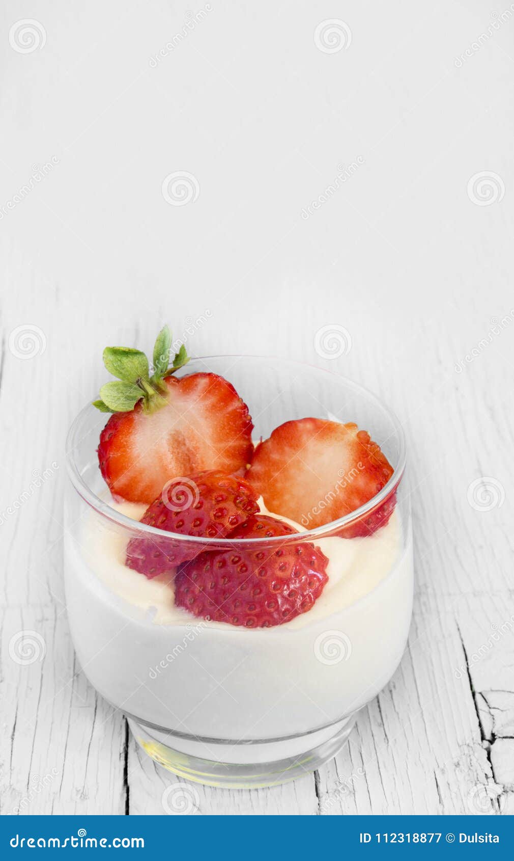 Yogurt with strawberries stock image. Image of spoon - 112318877