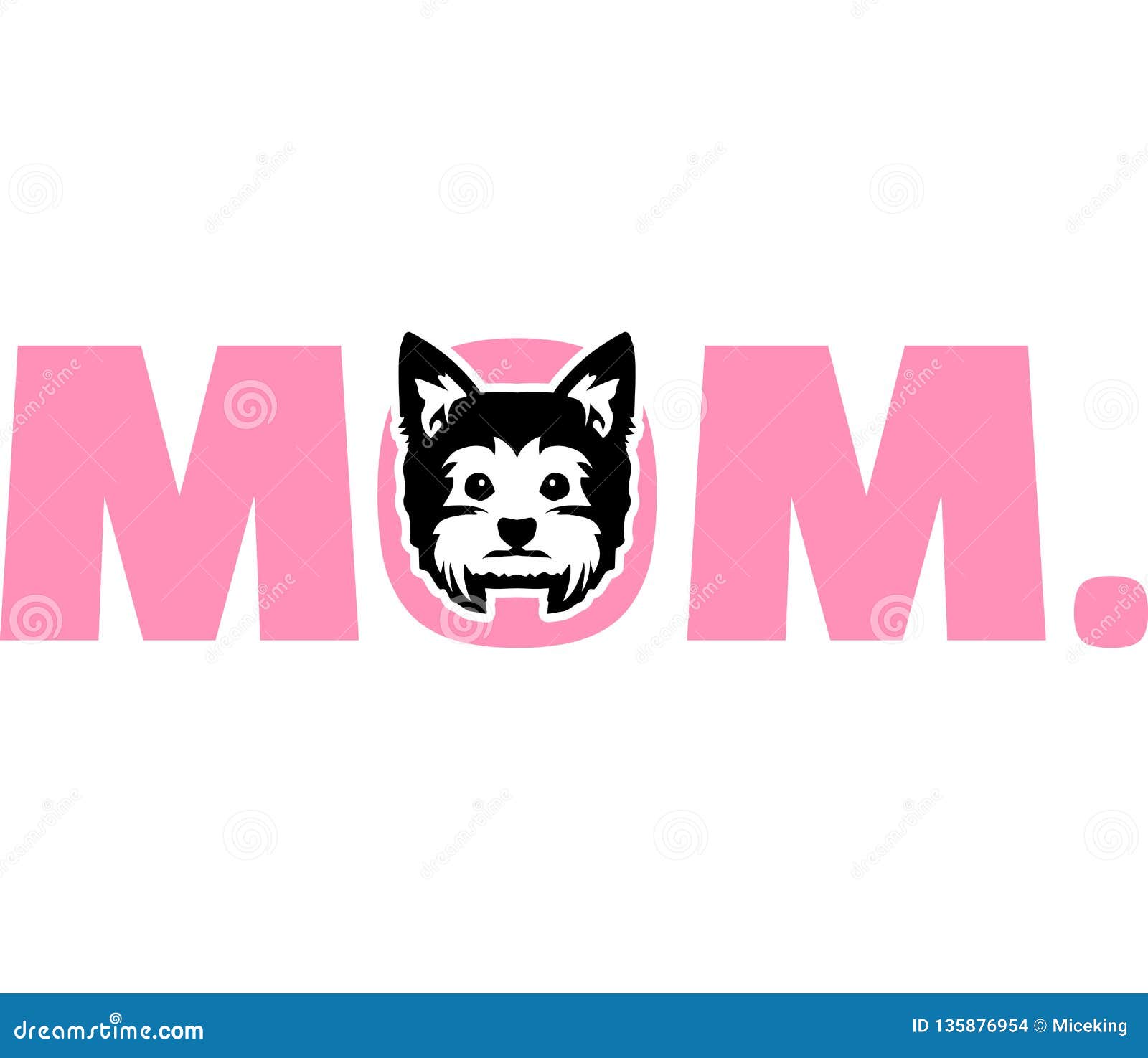 Download Yorkie mom in pink stock vector. Illustration of icon ...