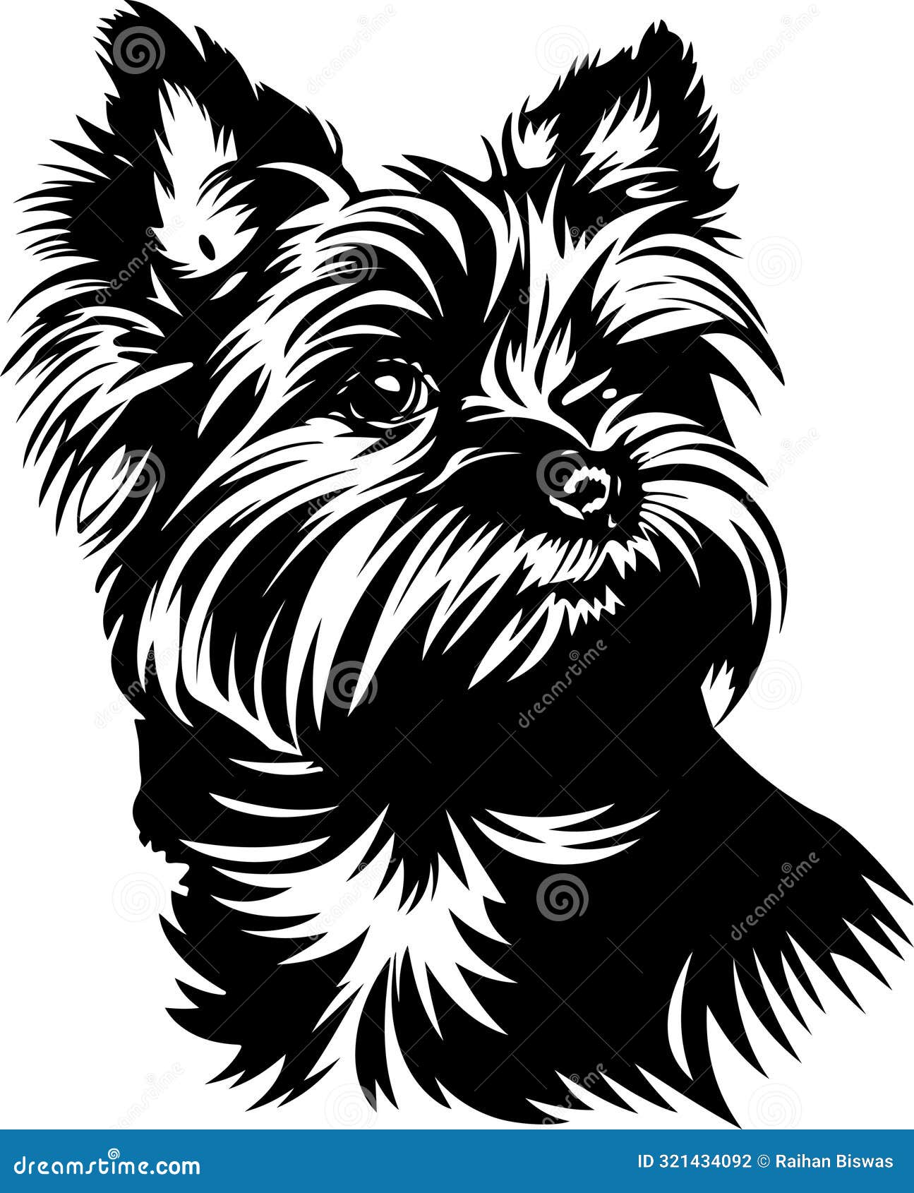 Yorkie Dog Vector Silhouette Stock Vector - Illustration Of Graphic
