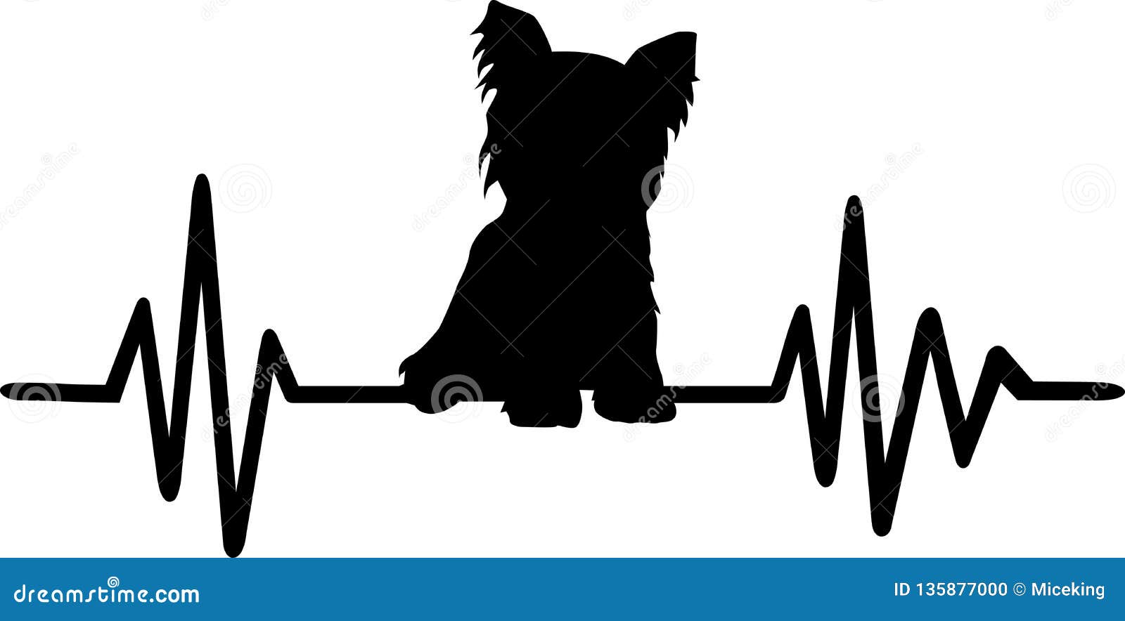 yorkie heartbeat silhouette