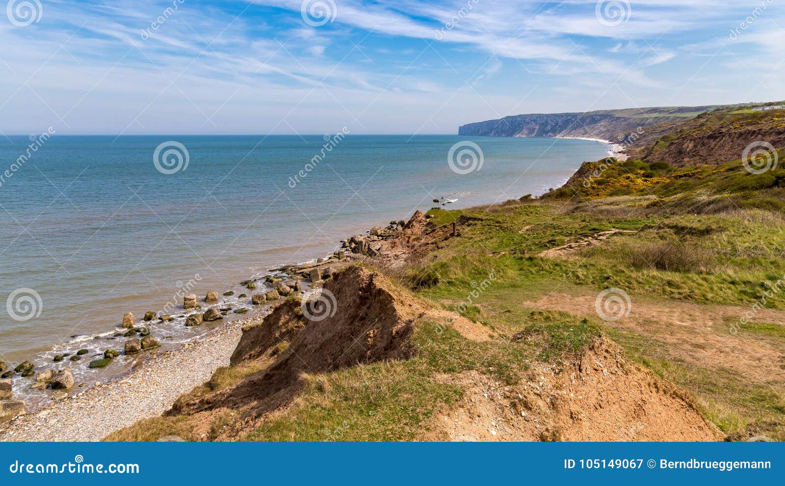 Yorkshire Coast Near Filey, UK Stock Image - Image of great, water ...