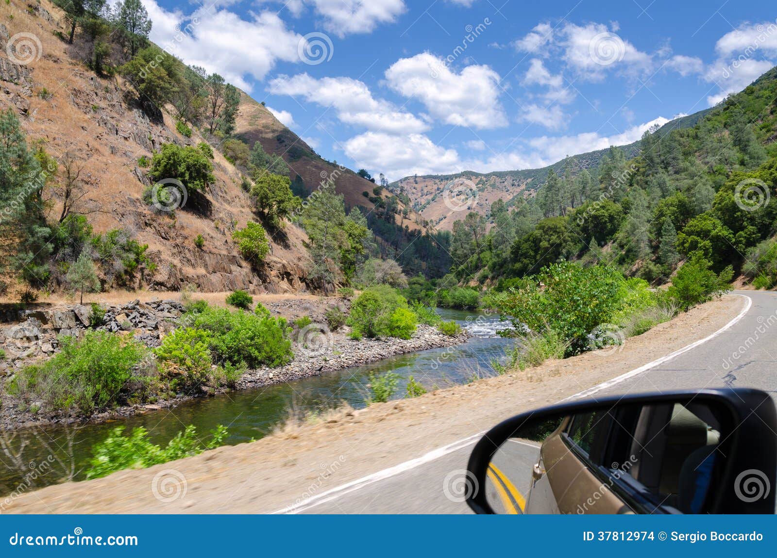 Yosemite by car stock photo. Image of clouds, green, park 37812974