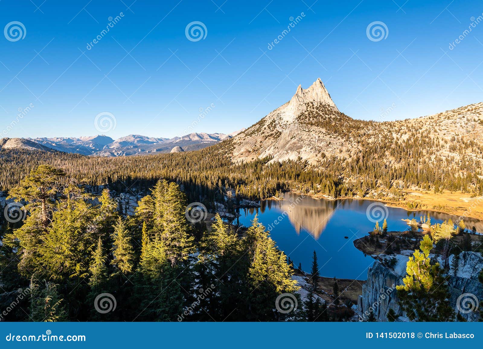 yosemite`s backcountry at golden hour