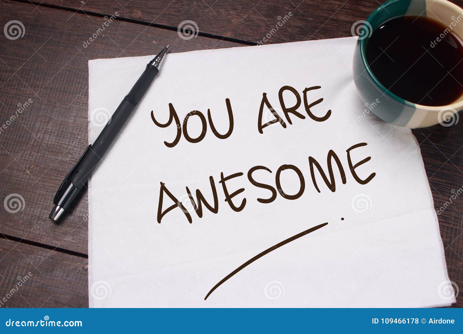 you are awesome. motivational text