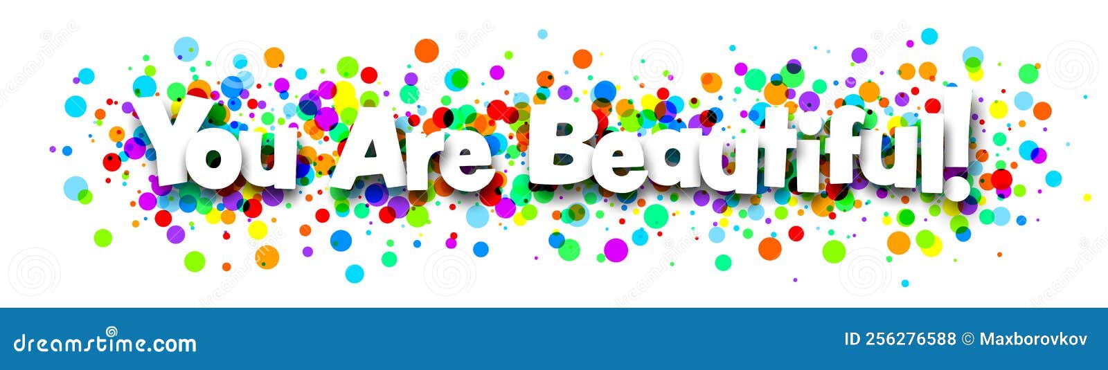 You are Beautiful Sign on Round Confetti Background Stock Vector Illustration of modern