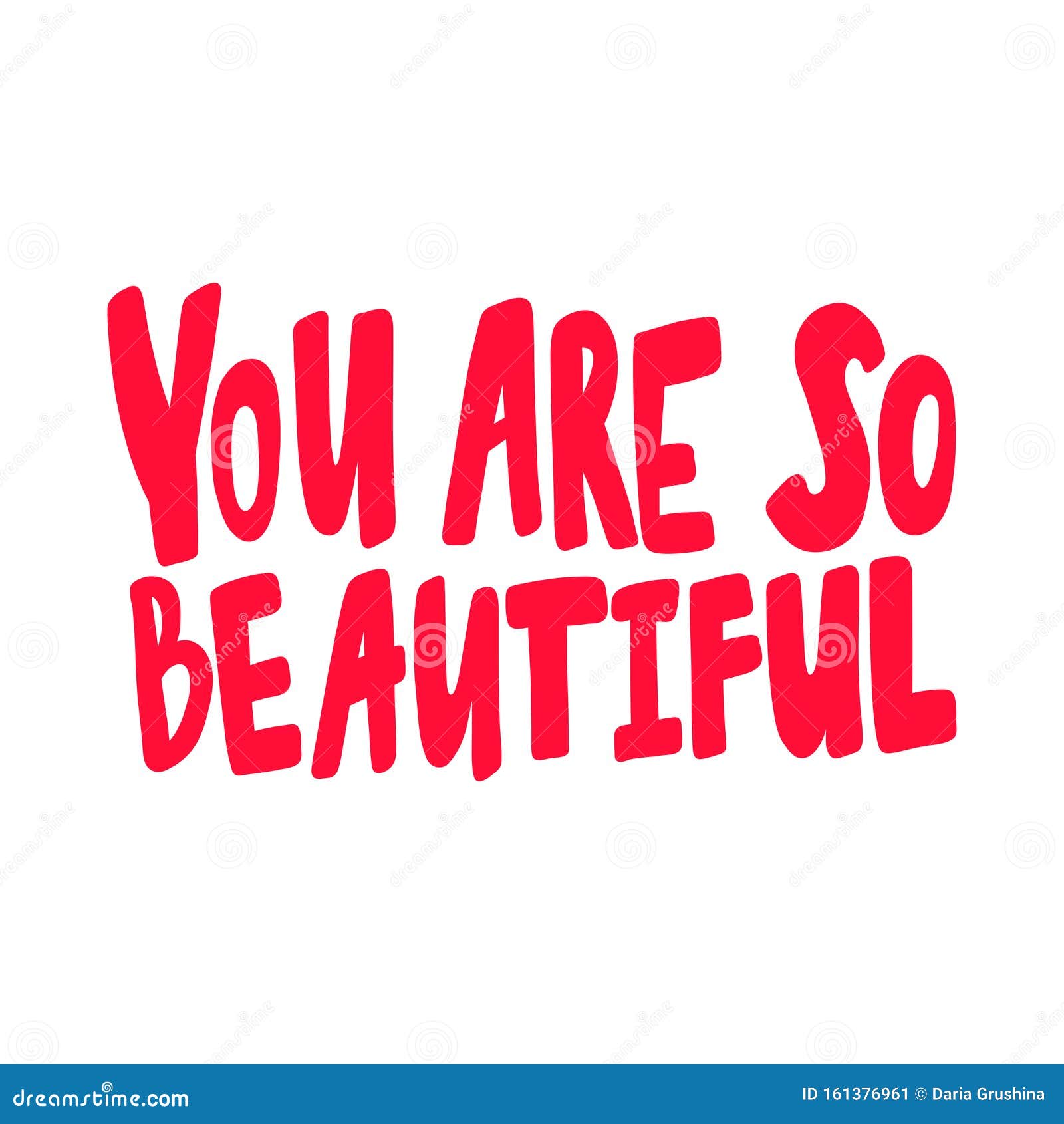 You Are So Beautiful Valentines Day Sticker For Social Media Content Vector Hand Drawn