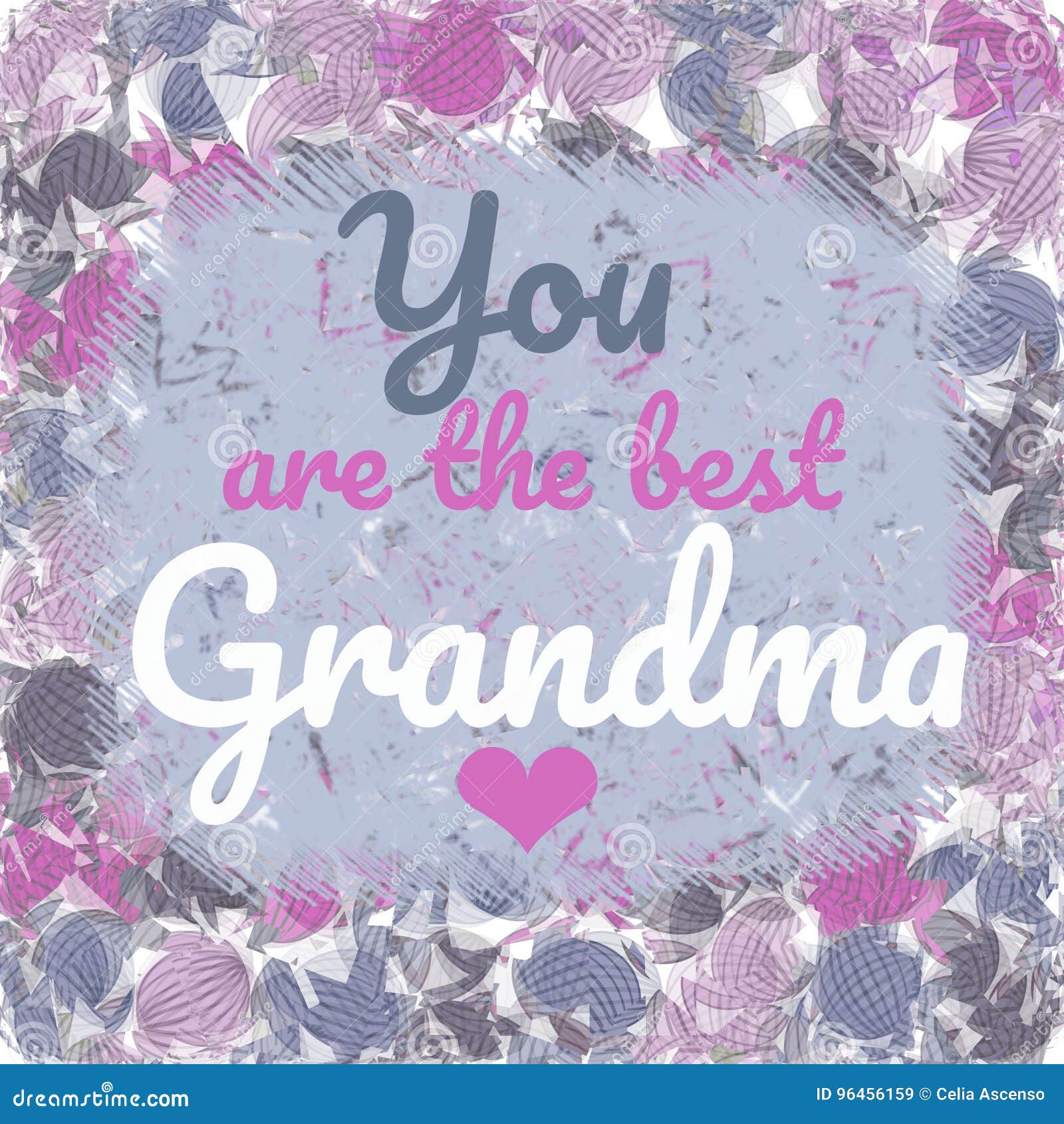 You are the Best Grandma Greeting Card Message Stock Illustration