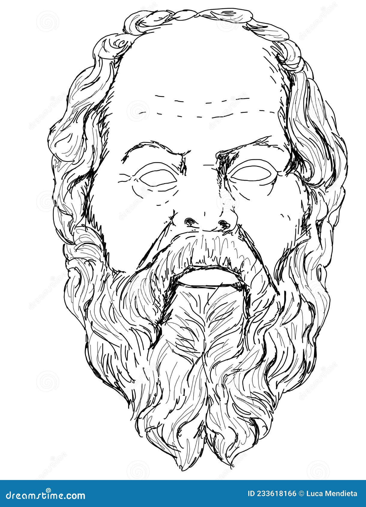Realistic Illustration of the Face of the Greek Philosopher Socrates ...