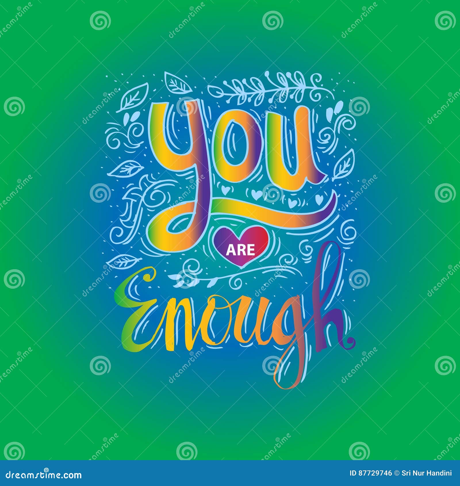 You are enough stock illustration. Illustration of hand - 87729746