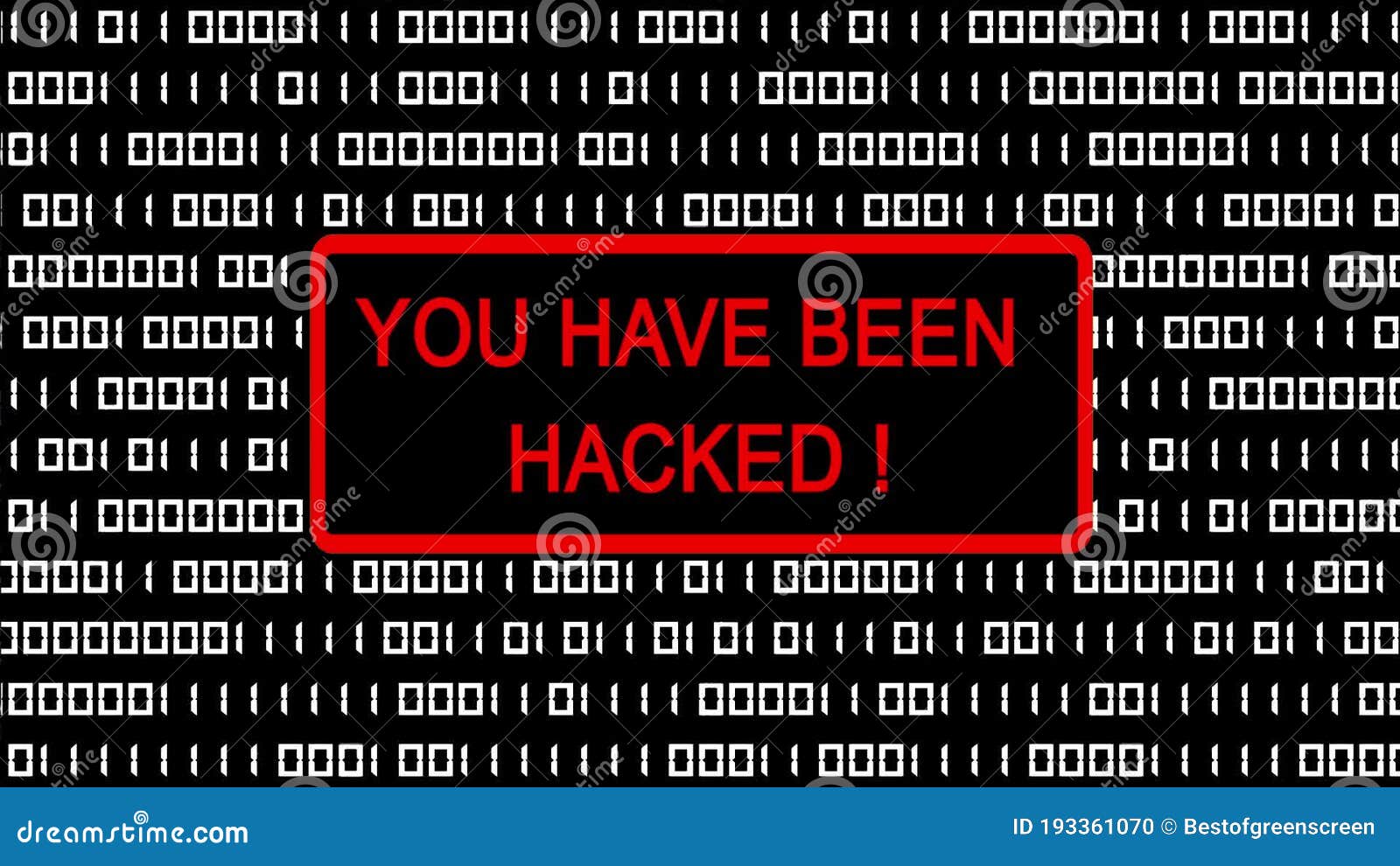 YOU HAVE BEEN HACKED! Flashing Warning in a Red Framed Subscreen ...