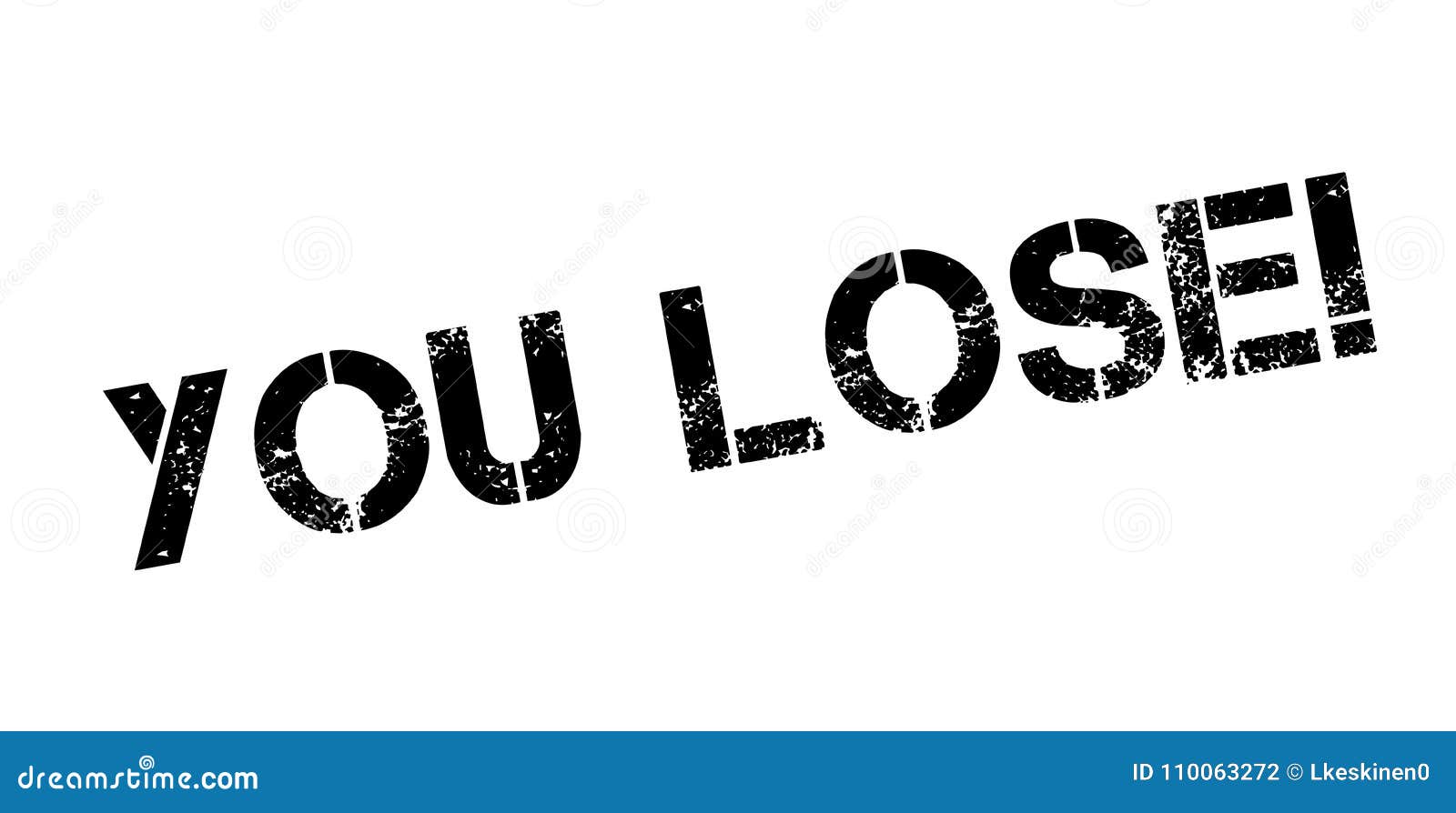 You Lose rubber stamp stock vector. Illustration of lose - 110063272