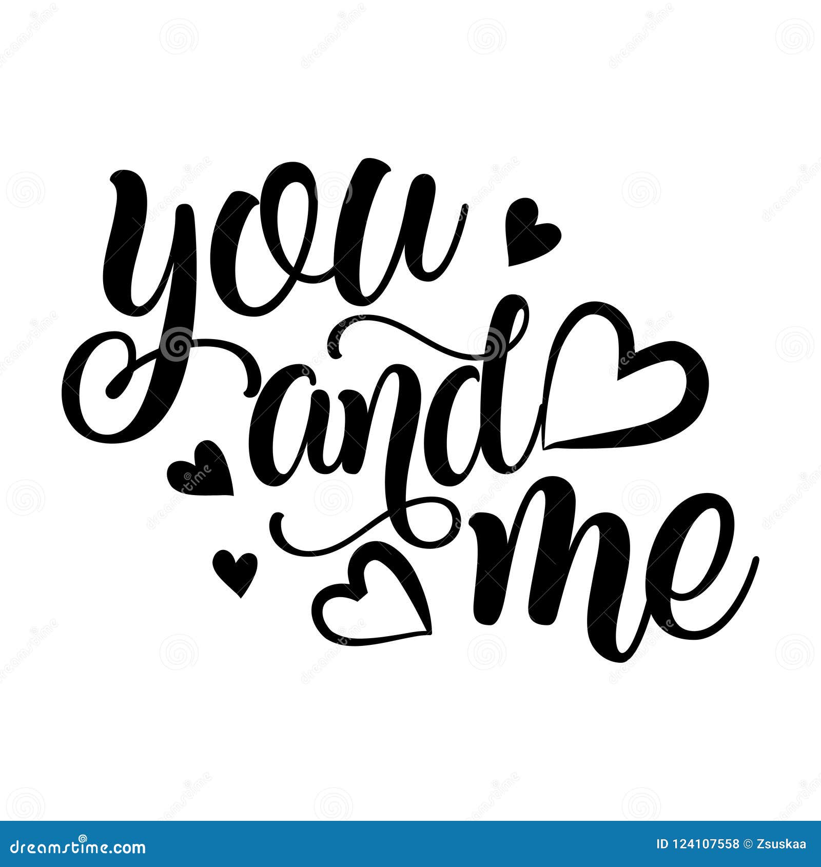 You and Me - Vector Typography. Stock Vector - Illustration of ...
