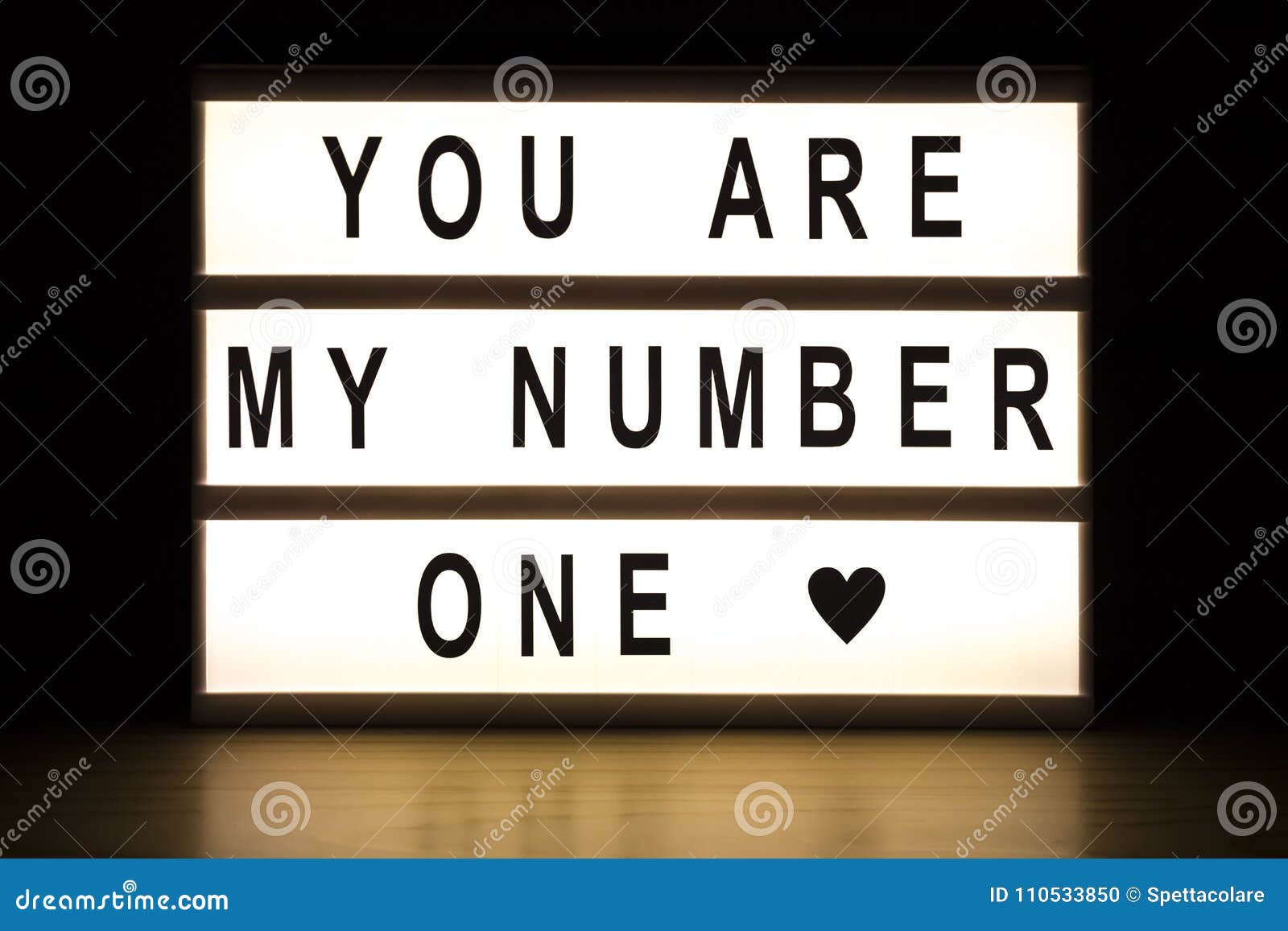 You are My Number One Light Box Sign Board Stock Photo - Image of happy
