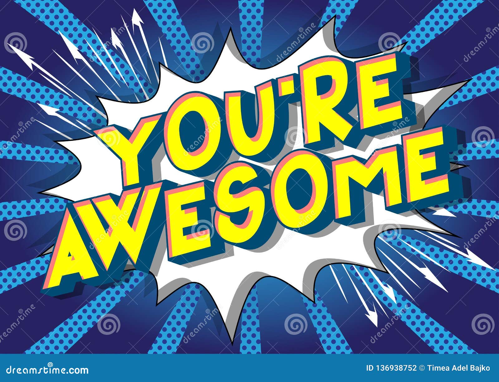 you`re awesome - comic book style words.