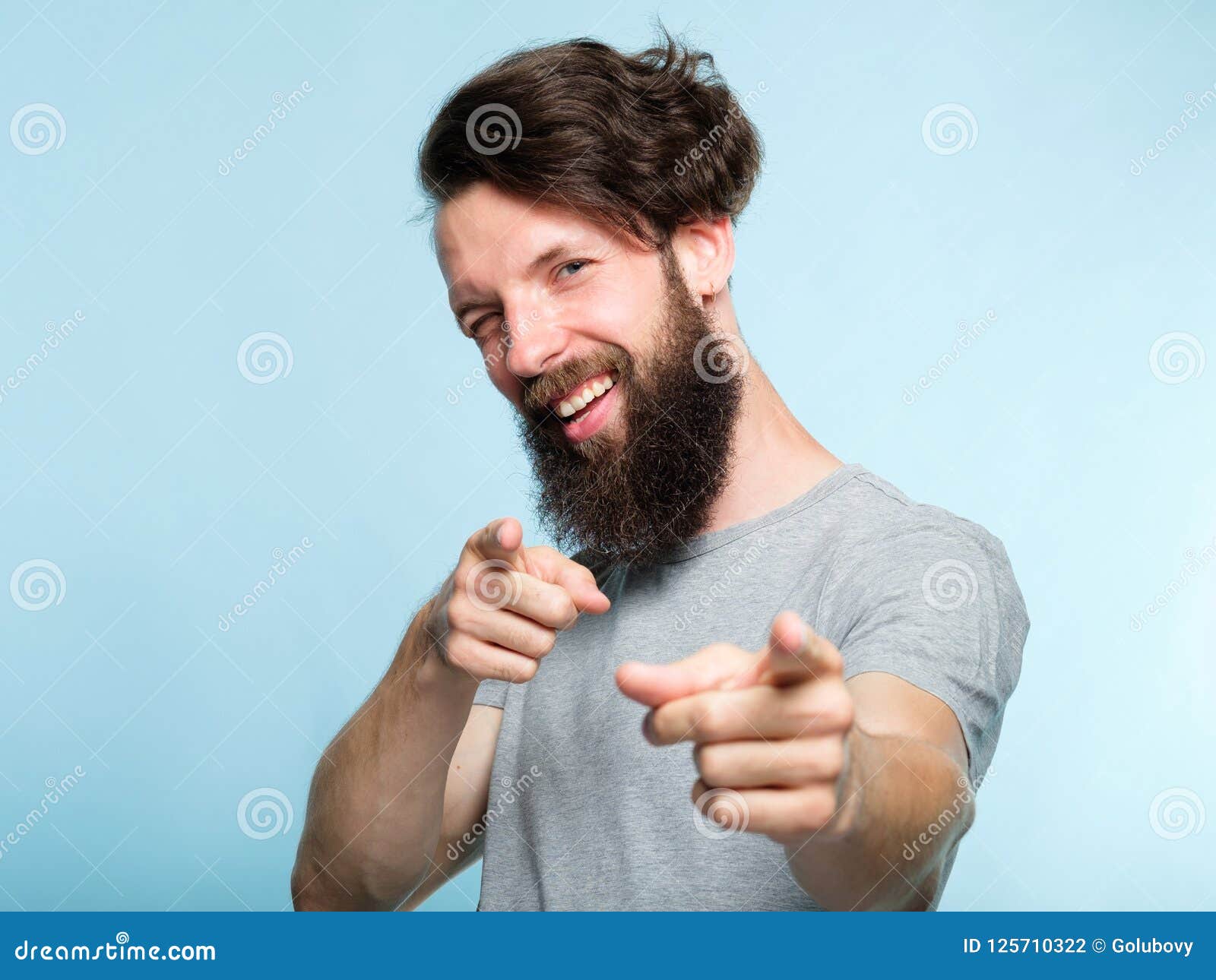 rock success approval confident beard guy winking stock photo image of motivated looking 125710322
