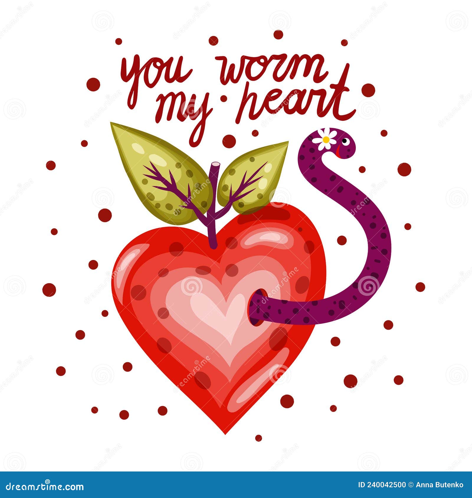 You Worm My Heart Lettering and Vector Art with a Heart Shaped