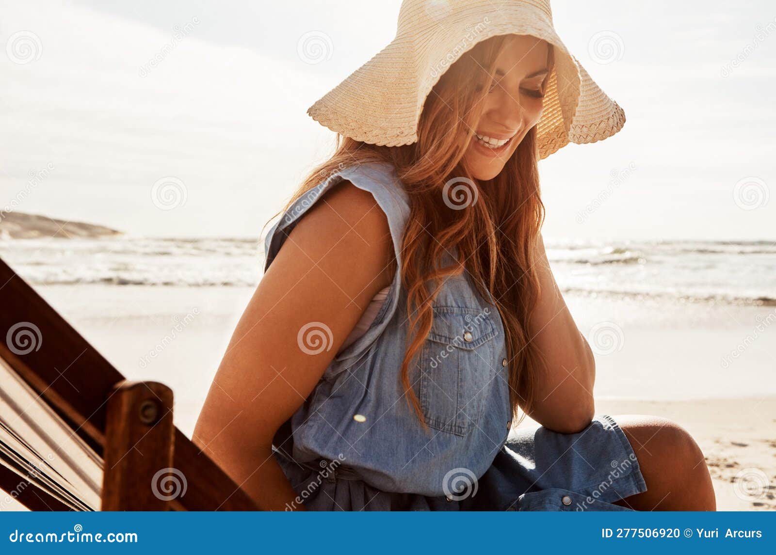 Youll Often Find Her Lounging at the Beach. a Young Woman Relaxing on a ...