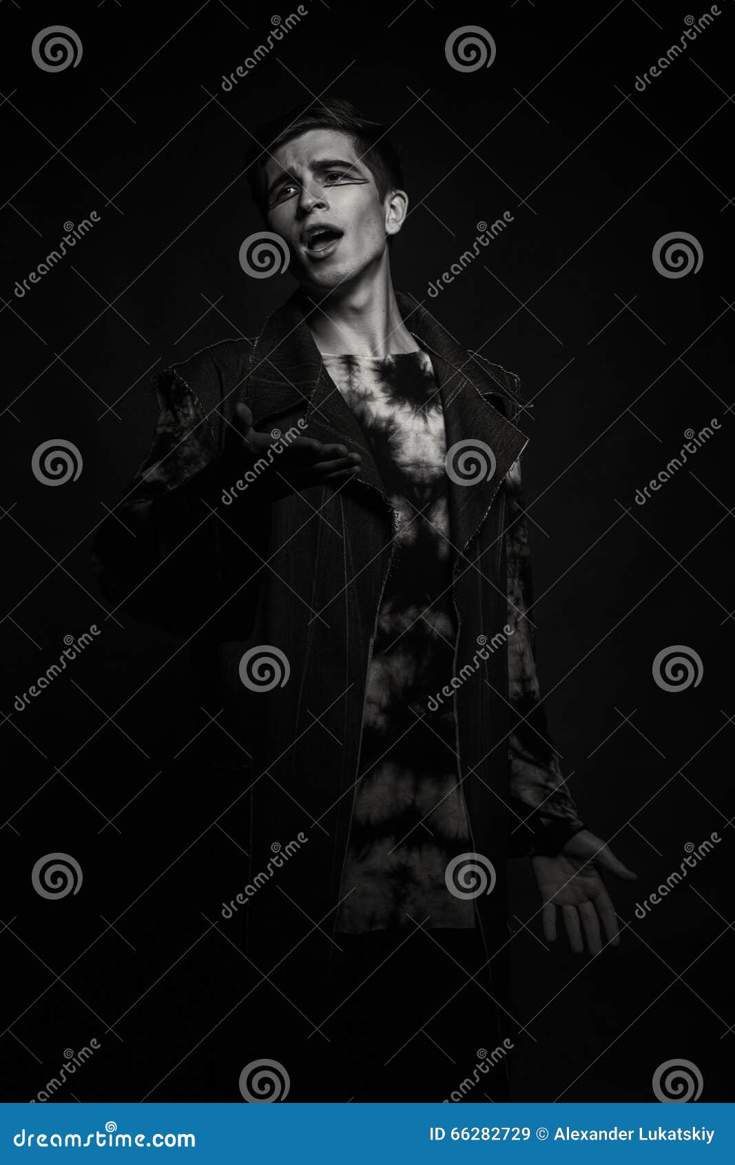 The Young Actor On A Dark Background Stock Image - Image of artist ...