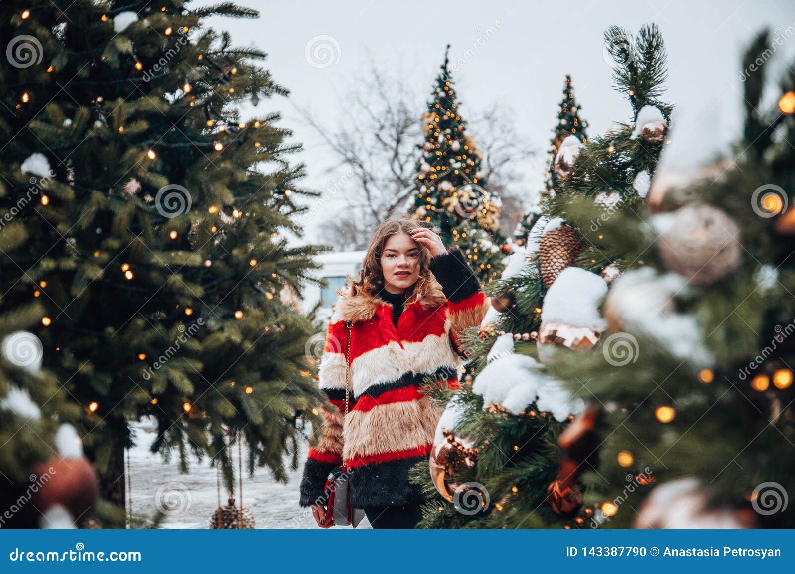 Young and Adorable Russian Girl Posing on Manezhnaya Square in through ...