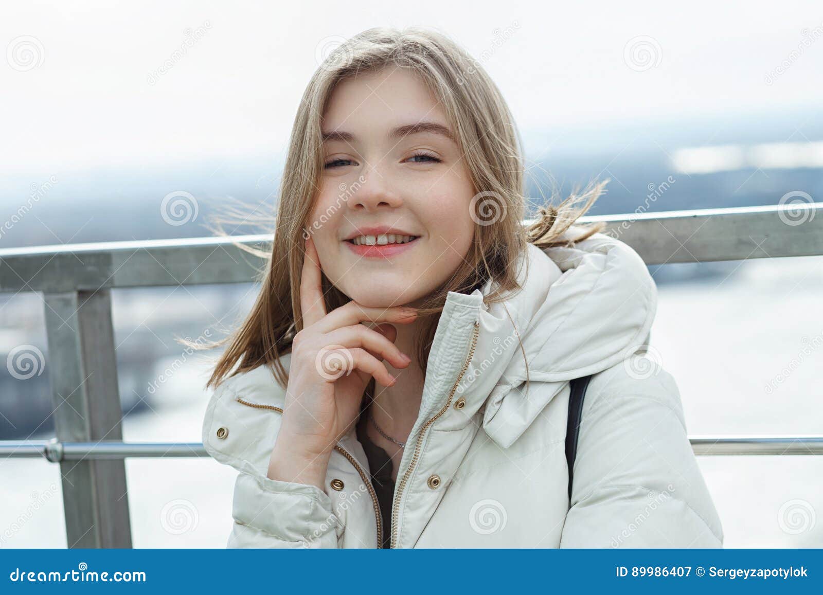 800px x 534px - Young Adorable Student Blonde Teen Girl Having Fun Touching Her Chin on the  Observation Deck with a View of Cloudy Spring Sky, Fro Stock Image - Image  of cold, cute: 89986407