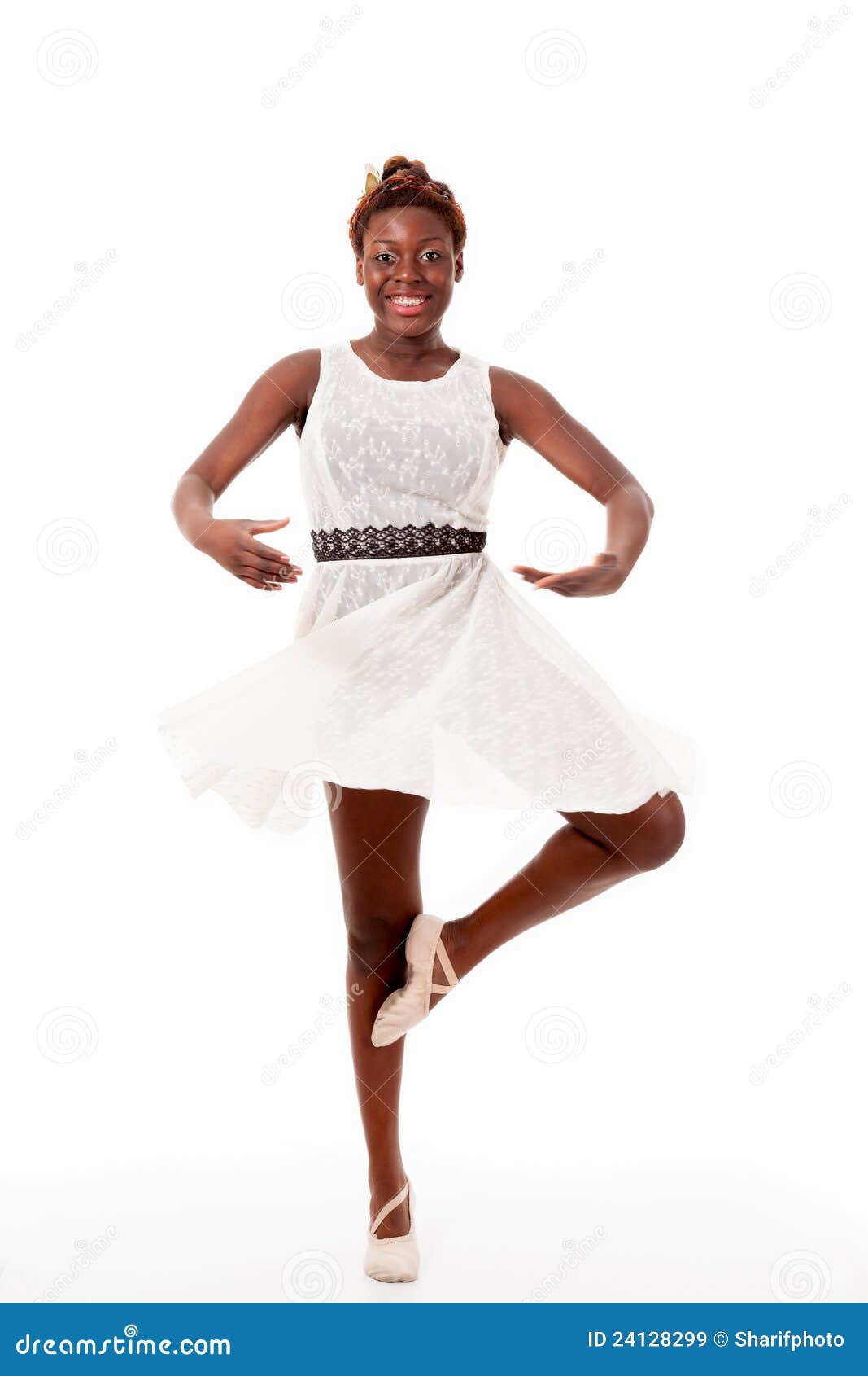 Young Africanamerican Ballet Dancer in Piroutte Stock Image Image of