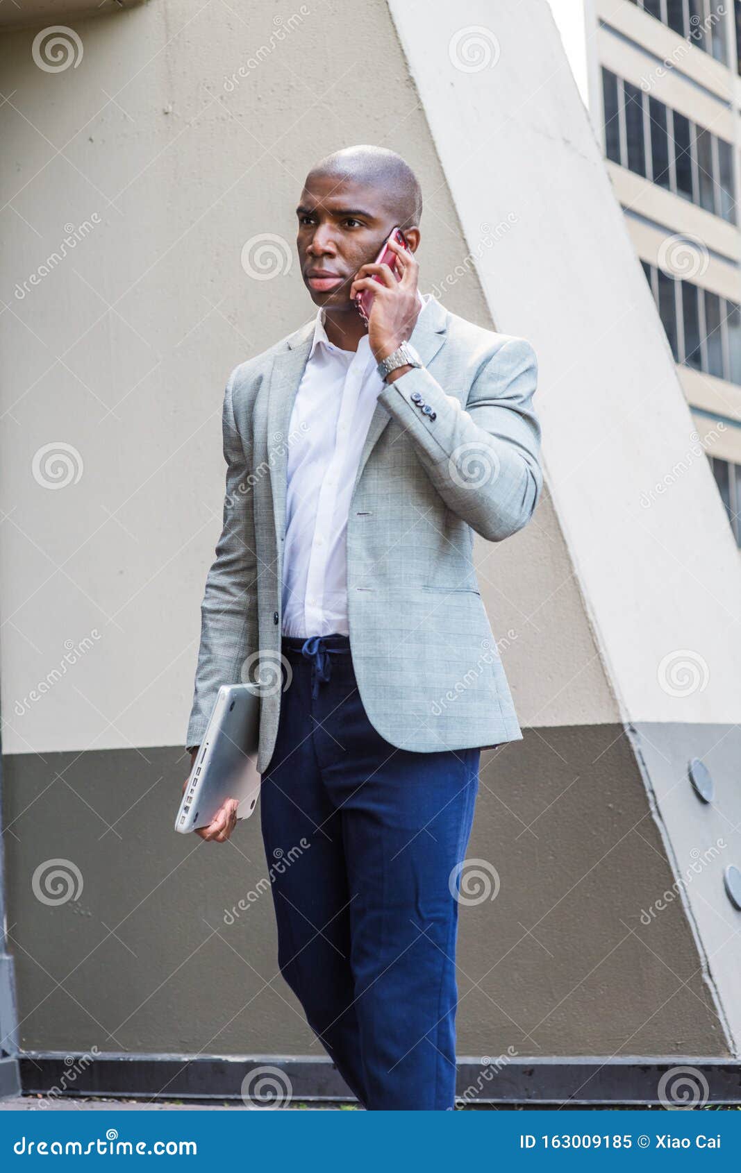 Young African American Business Man Traveling, Working in New York City ...