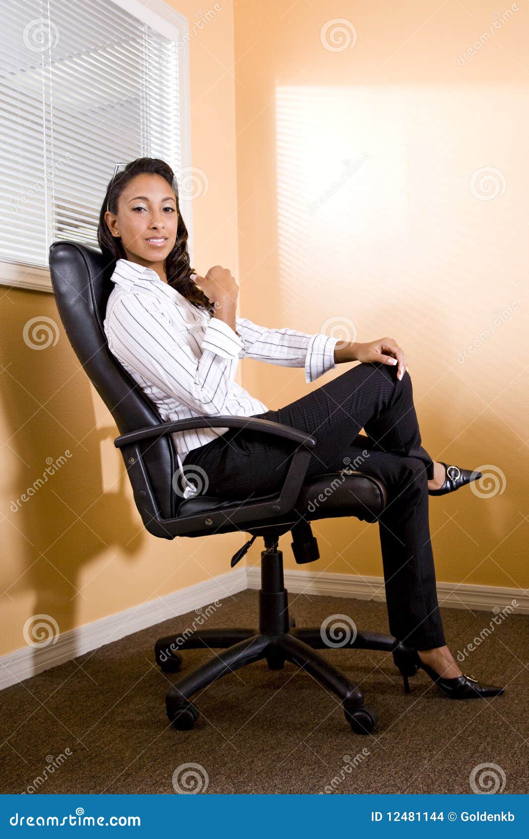 Young African-American Female Office Worker Stock Photo - Image of