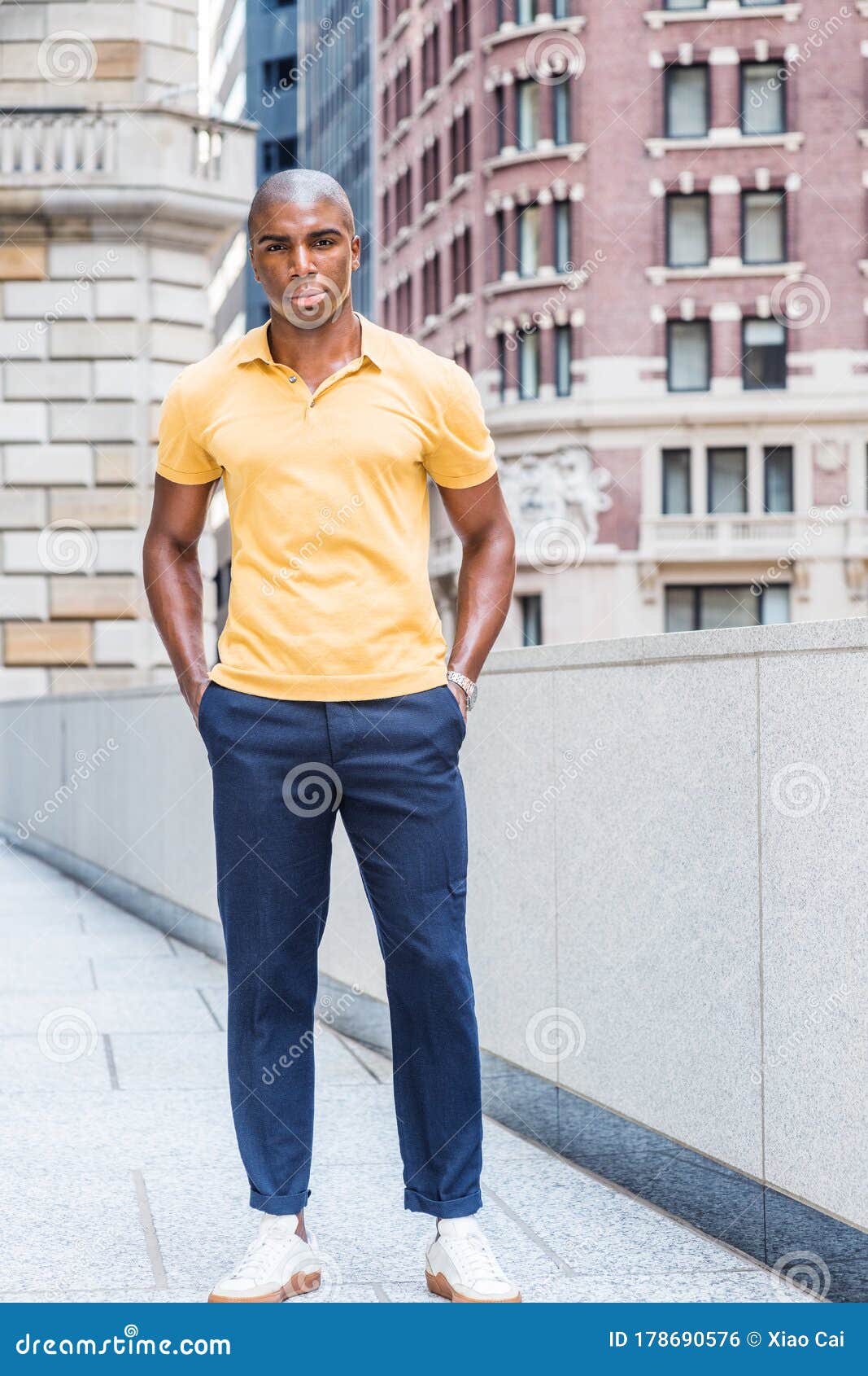 Young African American Man Casual Fashion in New York City Stock Photo ...