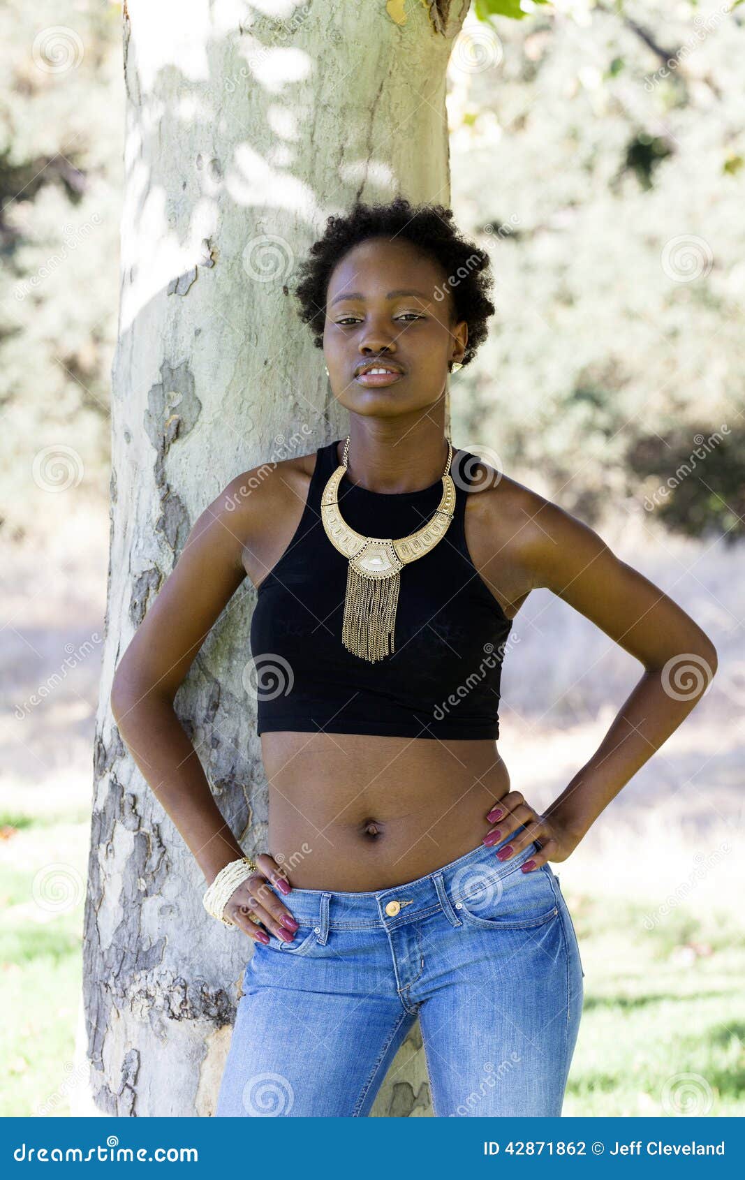 Naked afro american teen girl