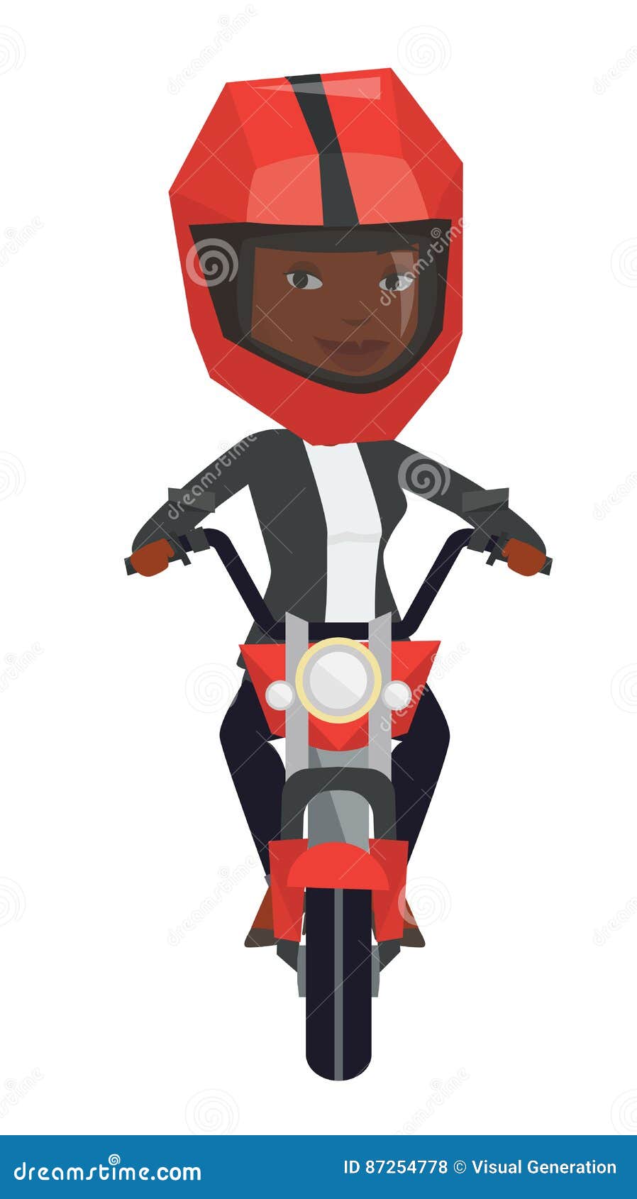 Download Young African-american Woman Riding Motorcycle. Stock ...