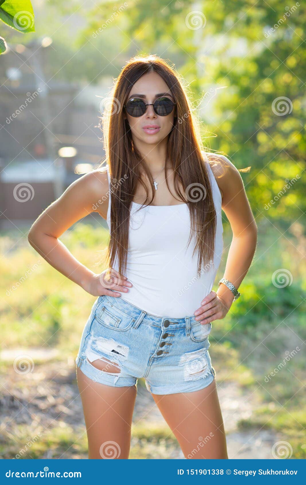 Young Alluring Girl Posing on the Outdoor Stock Photo - Image of ...