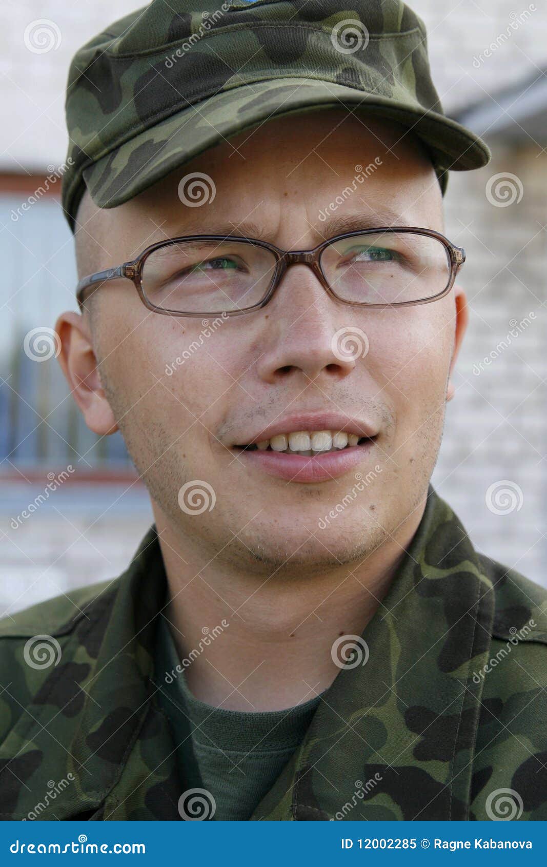 Young Army Cadet with Glasses Stock Image Image of head, camp 12002285