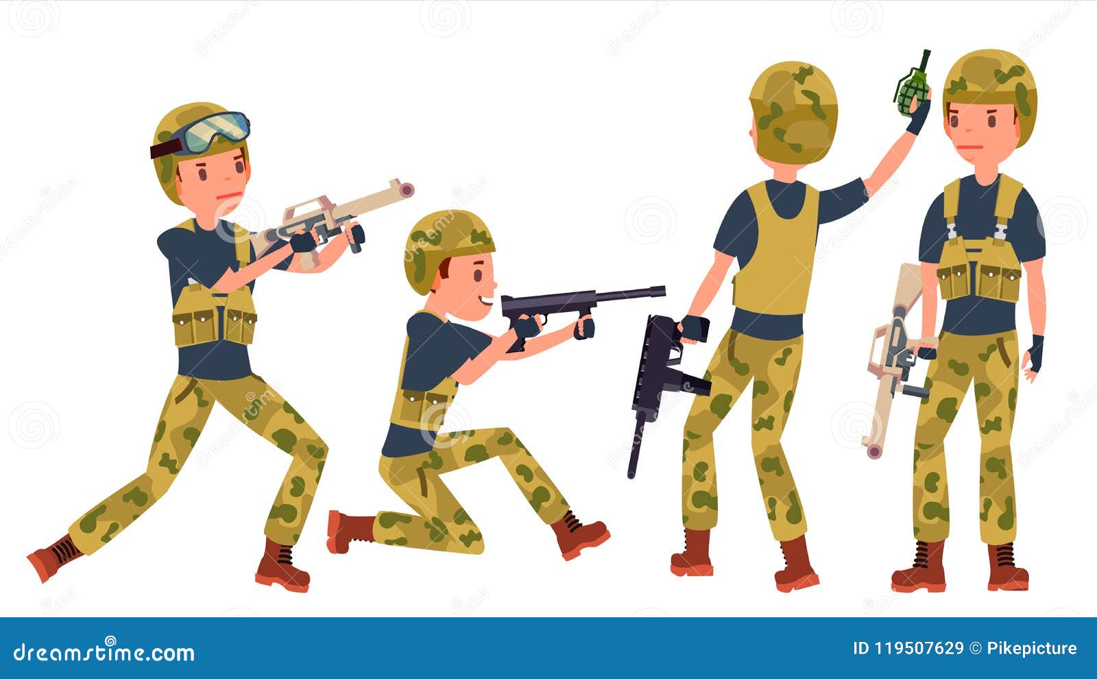 Young Army Cartoon Vector | CartoonDealer.com #103106832