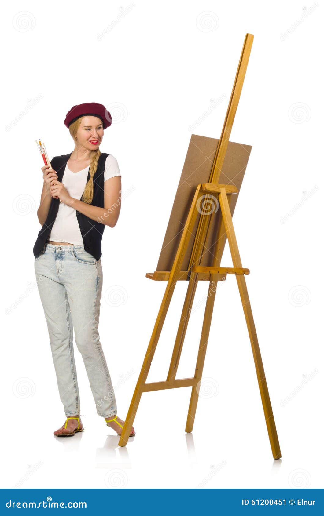 The Young Artist Isolated on White Stock Image Image of paintings