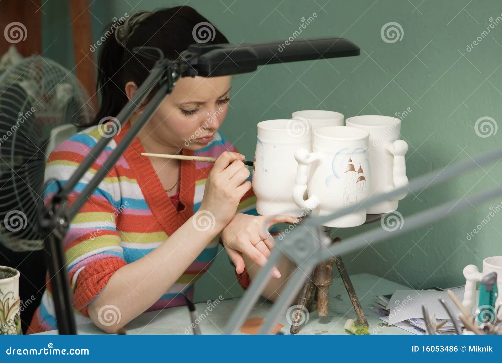 The Young Artist Paints a Beer Stains Stock Photo Image of graphic, retro 16053486