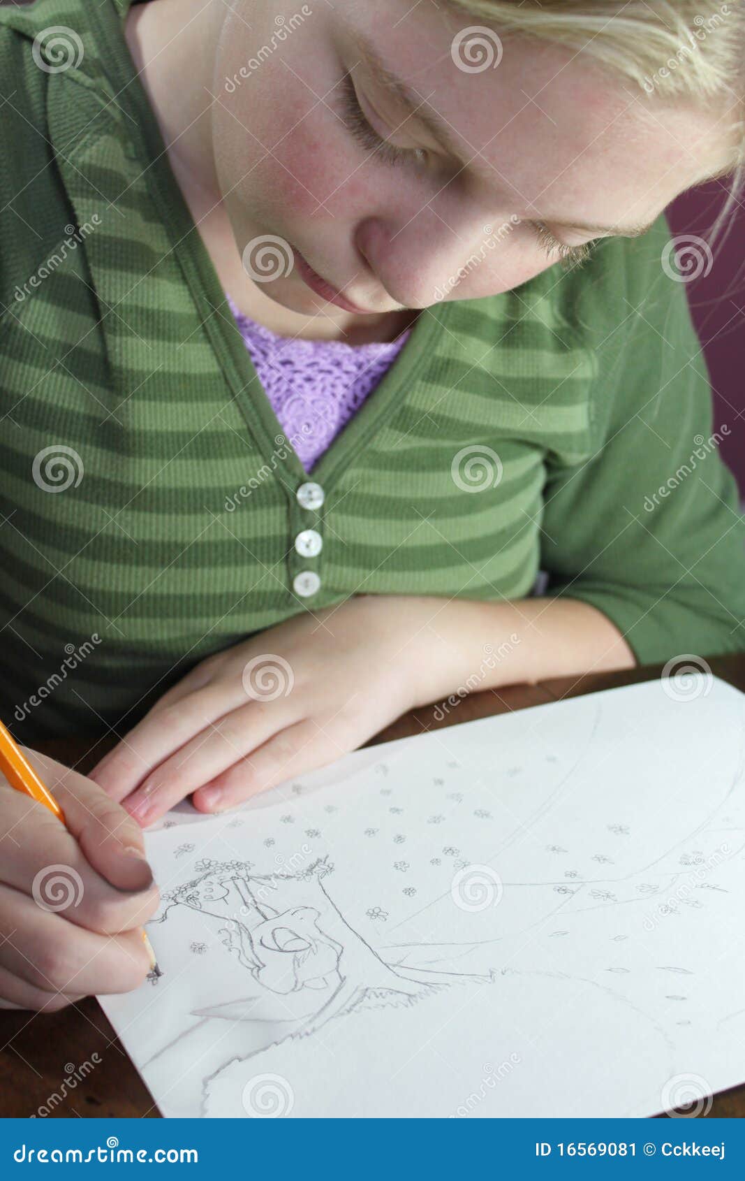 Young Artist at Work stock image. Image of artwork, pencil 16569081