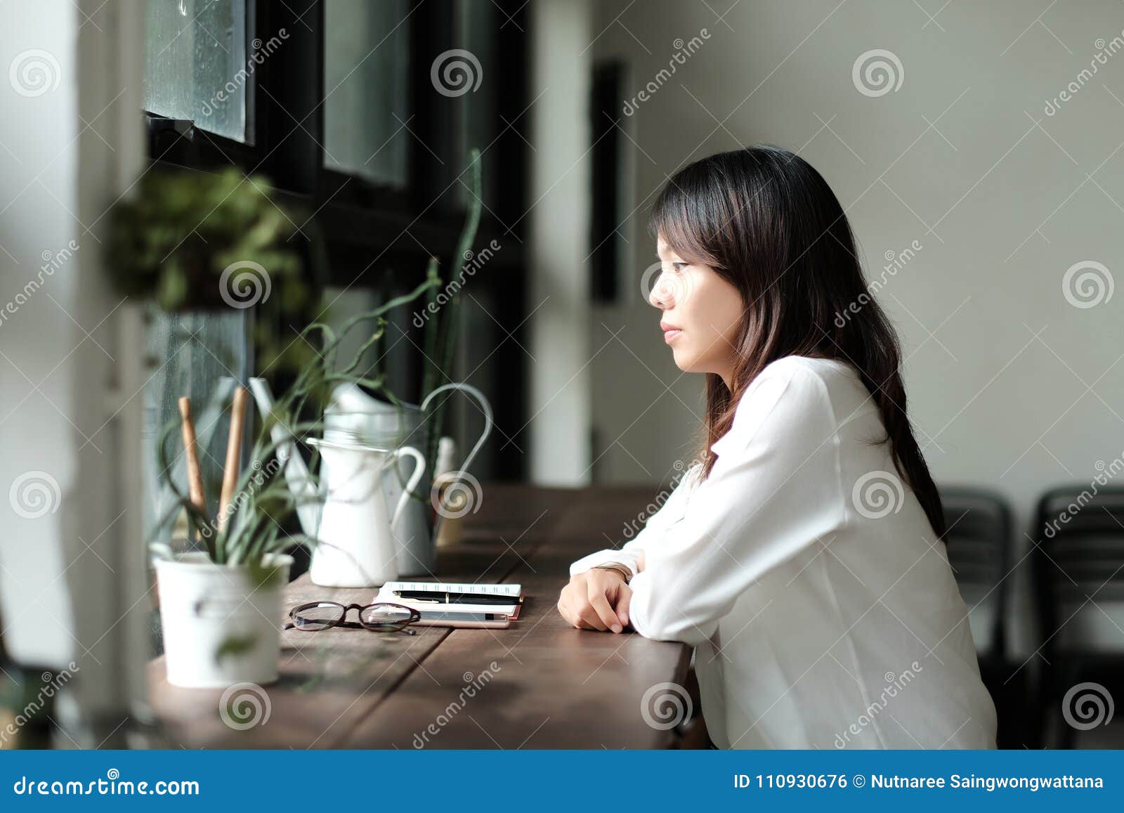 Woman sitting alone stock photo. Image of girl, emotional 