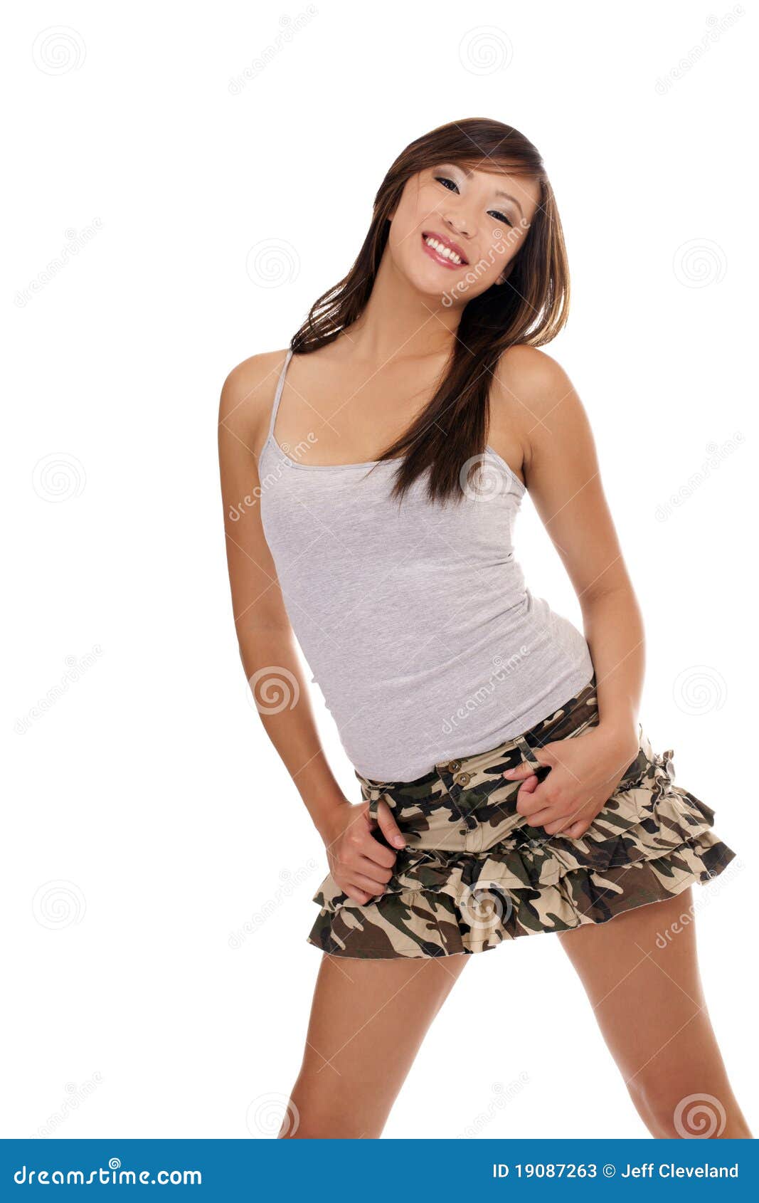 Young Asian American Teen Girl Short Skirt Stock Image Imag