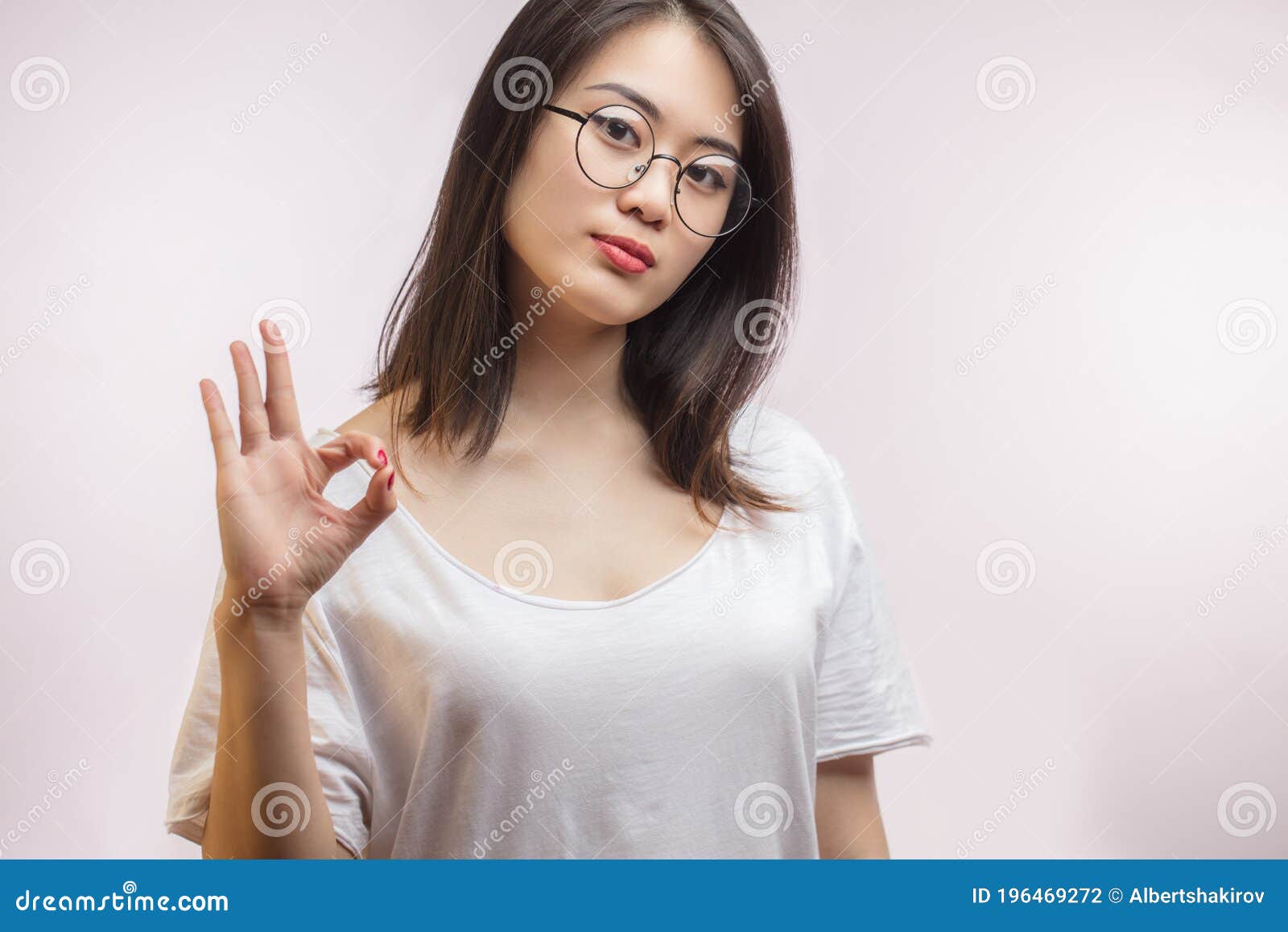 Asian girl with glasses