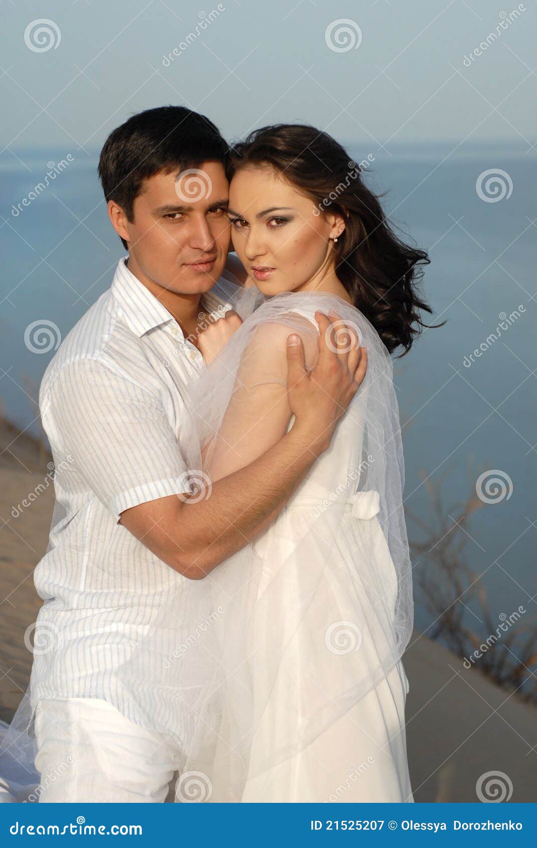 Young Asian Couple In White Stock Ima