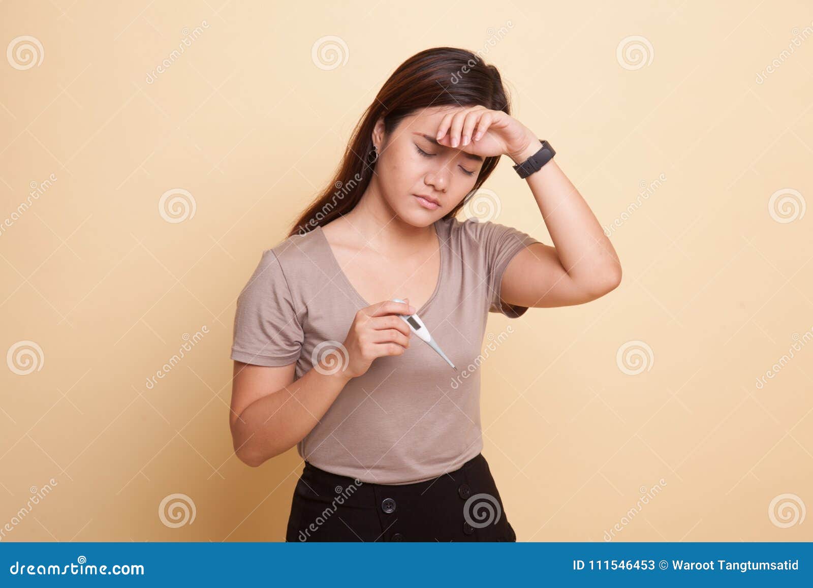 Young Asian Woman Got Sick And Flu Stock Image Image Of Problem