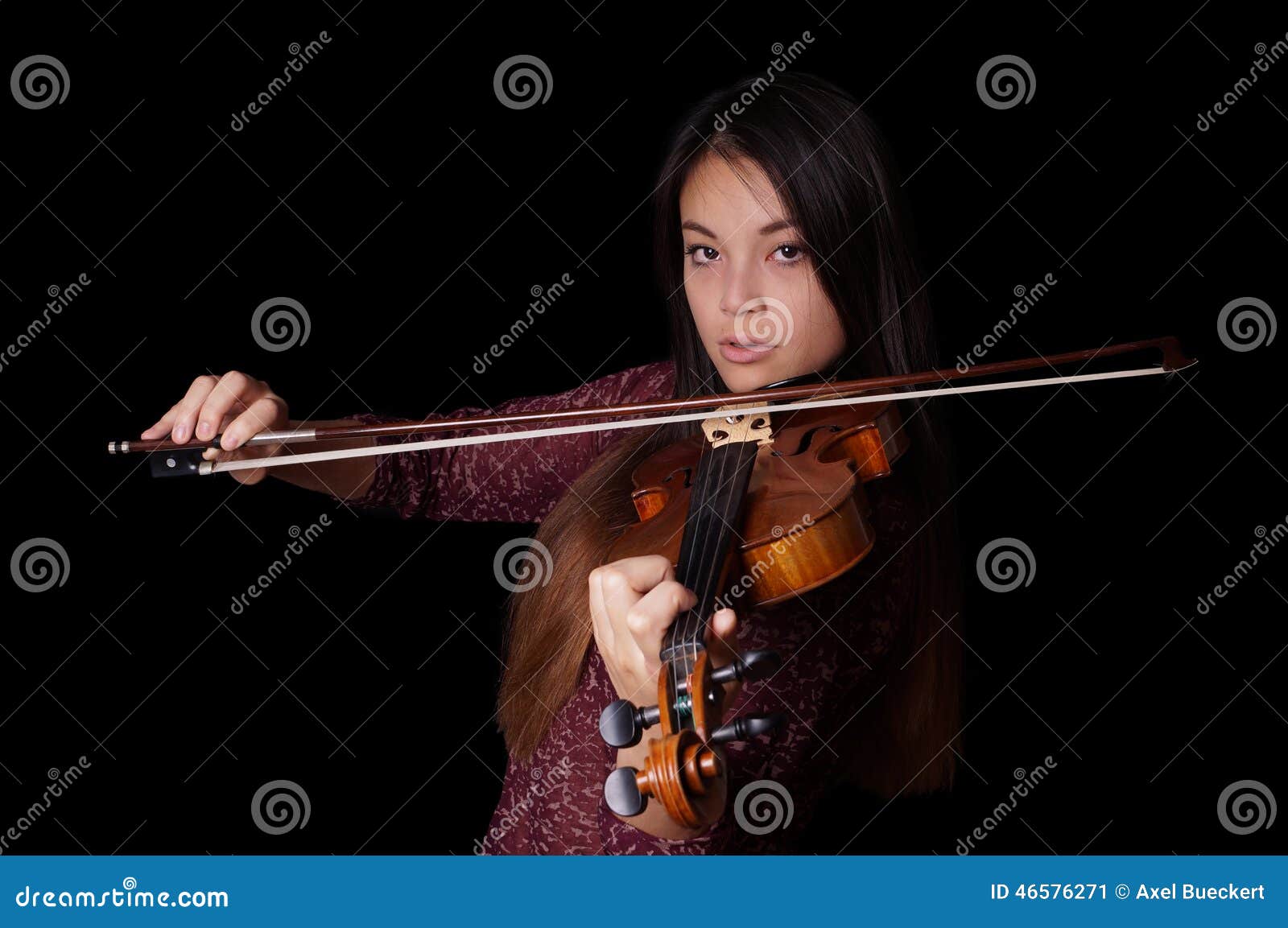 Young Asian Woman Playing Violin Stock Image Image of making, fiddle