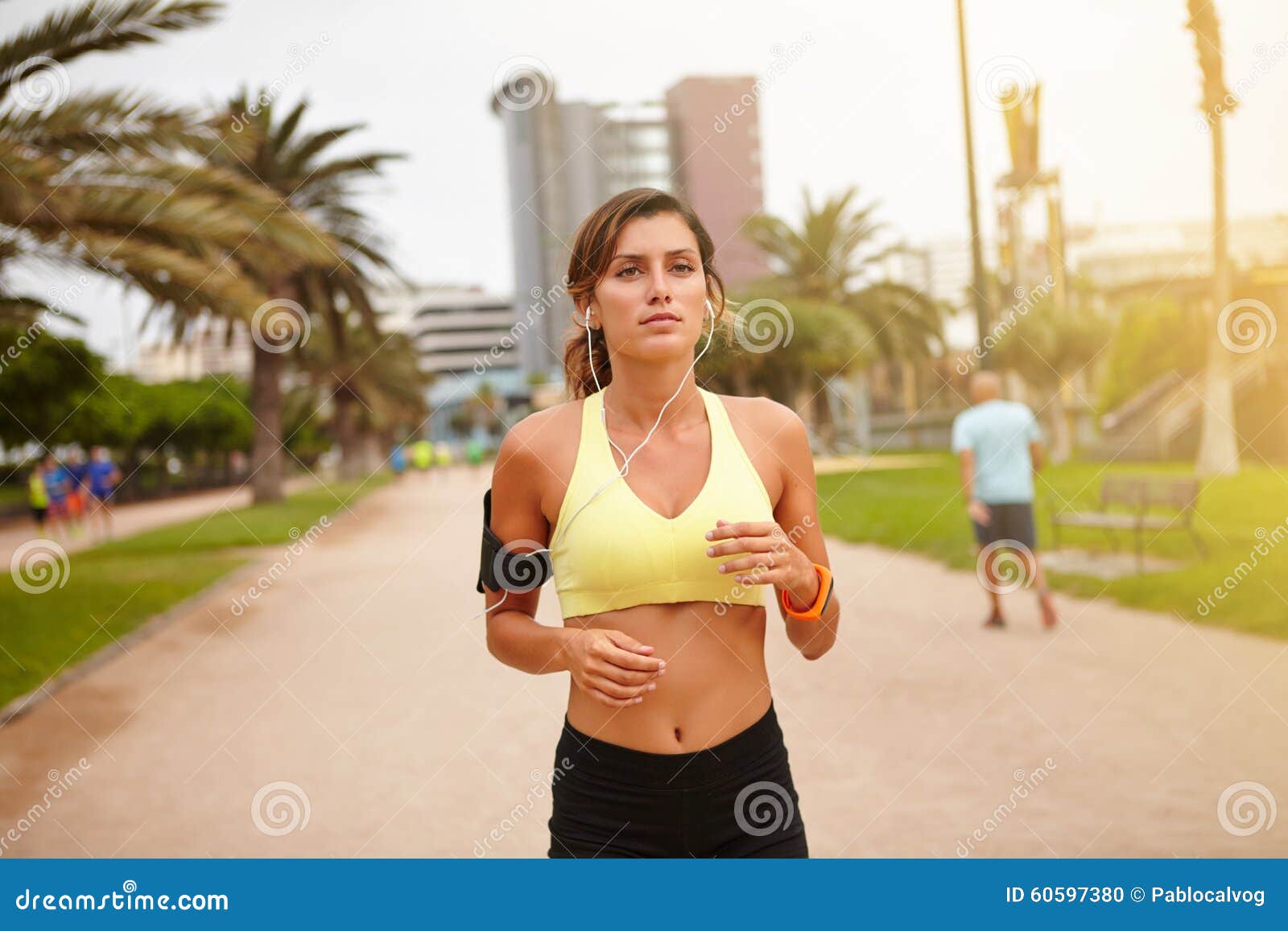 Young Athlete Listening To Music while Doing Sport Stock Photo - Image ...
