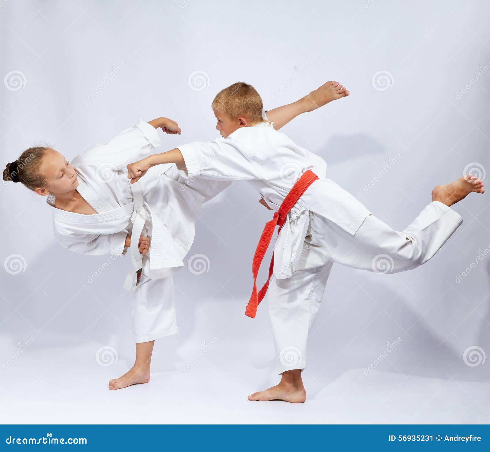 Young Athletes Beats Karate Blows Stock Image Image of health, girl