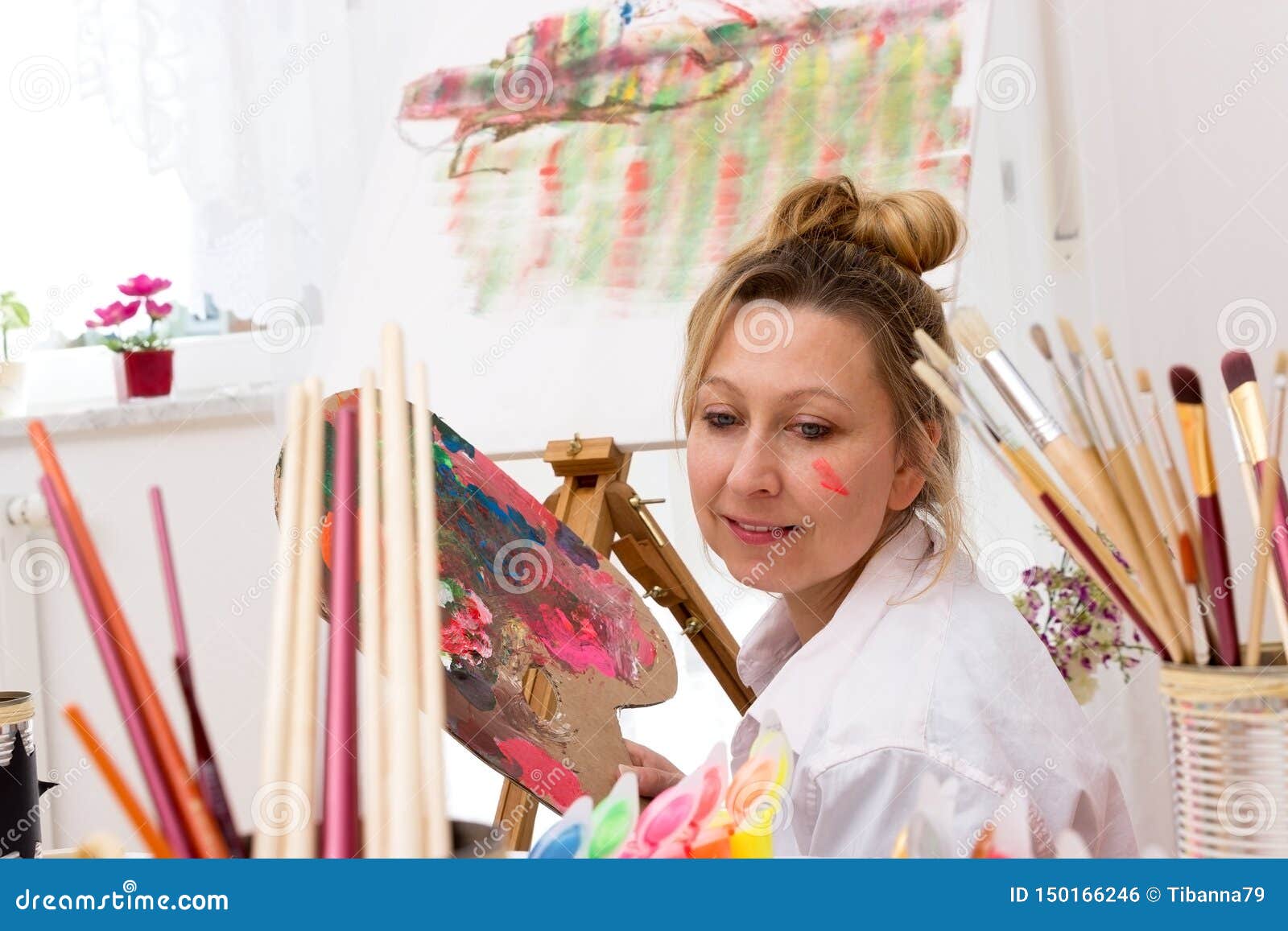 Young attractive artist stock photo. Image of atelier 150166246