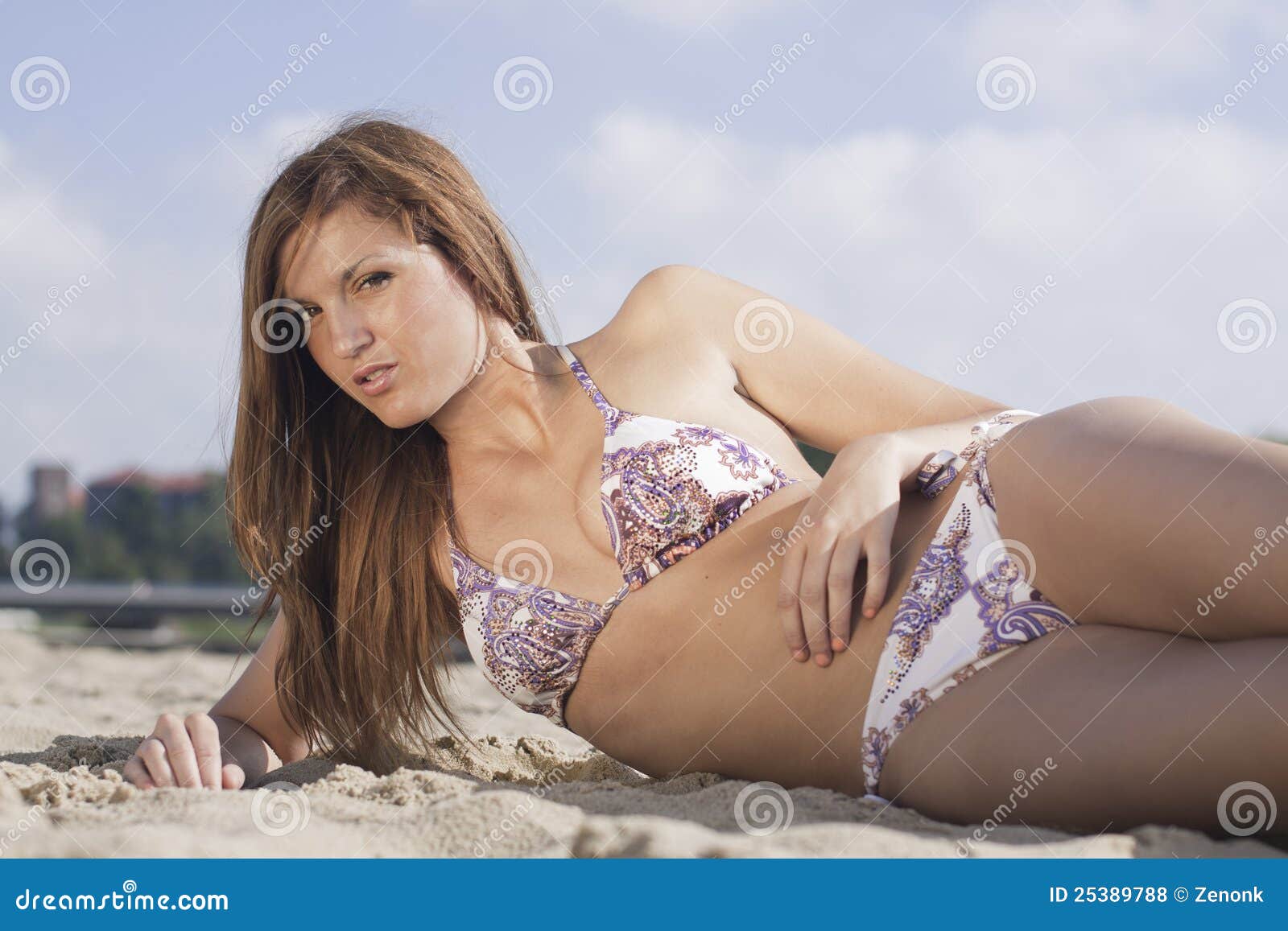 Close-up of Woman in Wet Bikini Stock Photo - Image of young