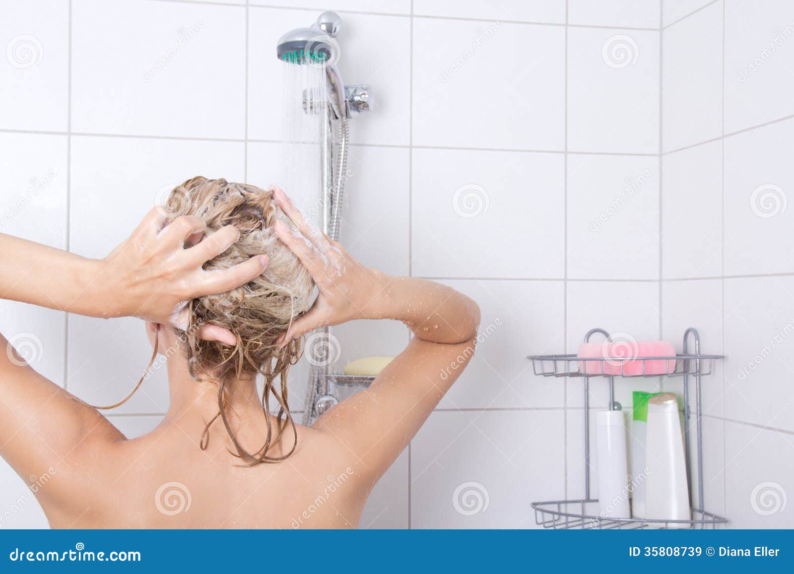 Young Attractive Blondie Woman Taking A Shower Stock Image Image Of Lady Health 35808739