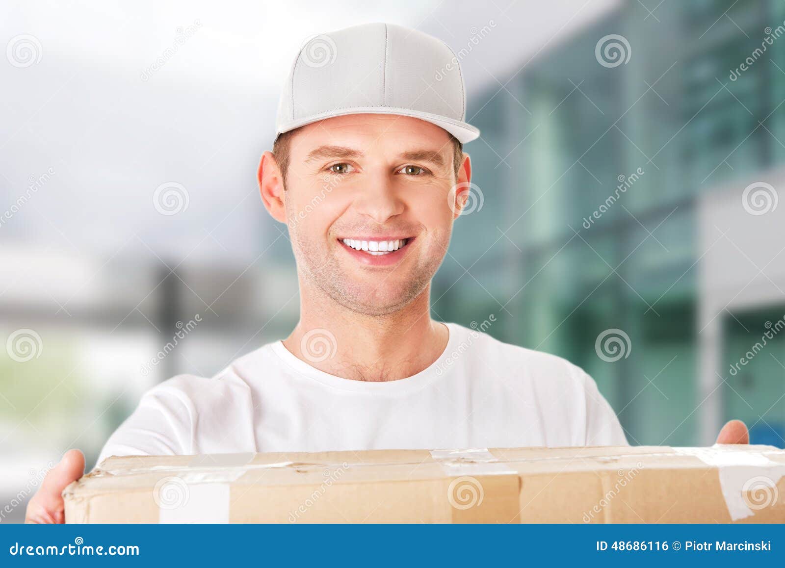 Young Attractive Courier Guy Stock Photo Image of professional, mail