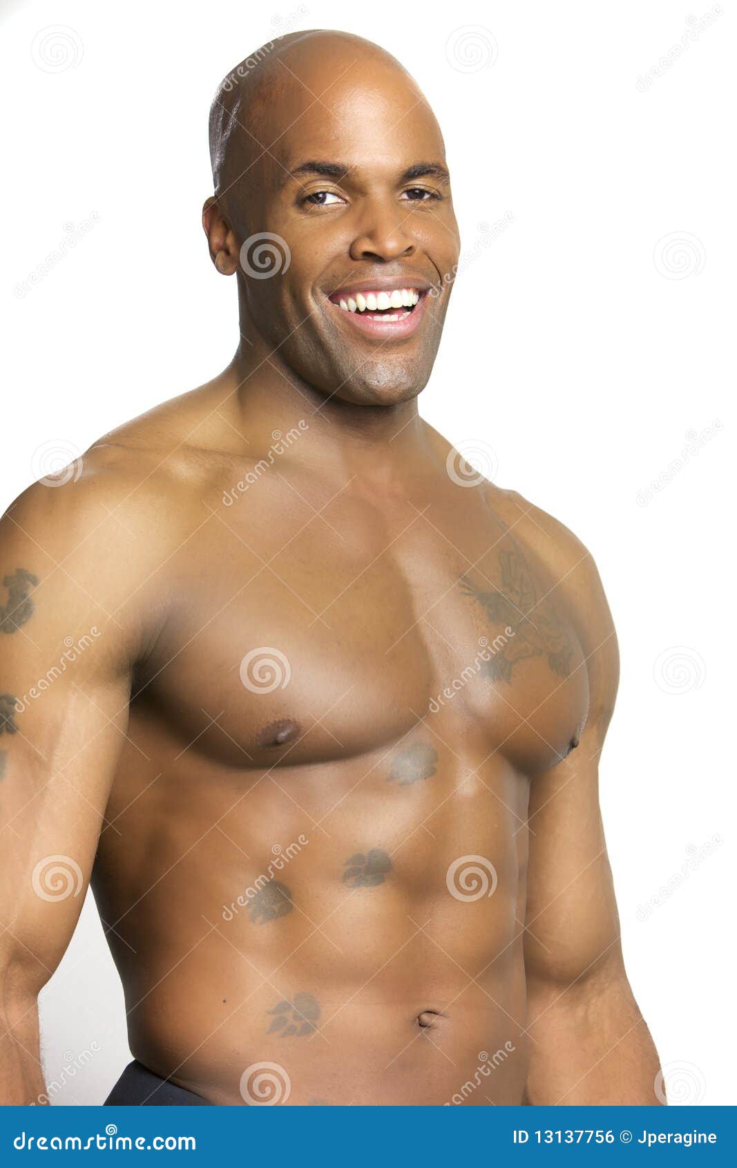 Young Attractive Man with No Shirt Isolated Stock Photo - Image of
