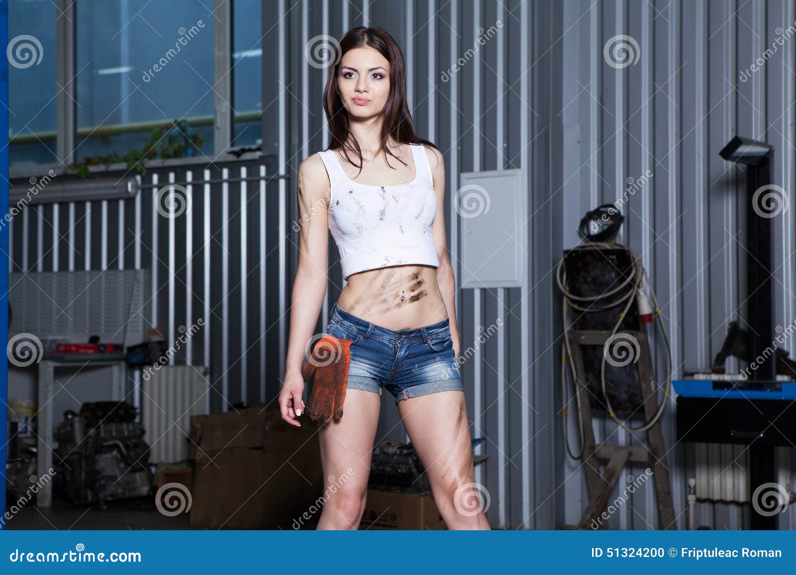 Young Attractive and Sensual Mechanic Female Stock Photo Image of